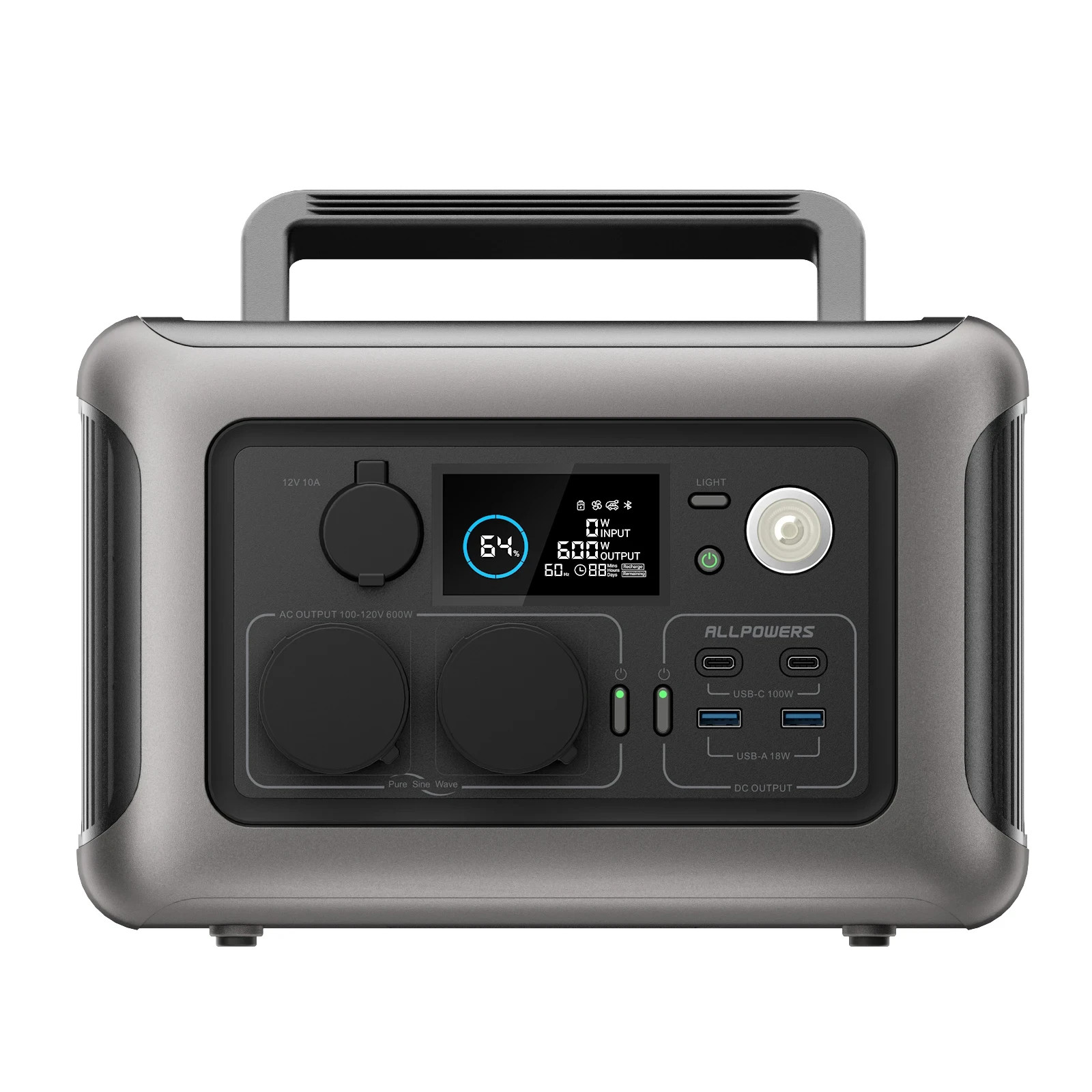 Portable Power Station 299Wh LiFePO4 Battery 600W Solar Generator Camping RV