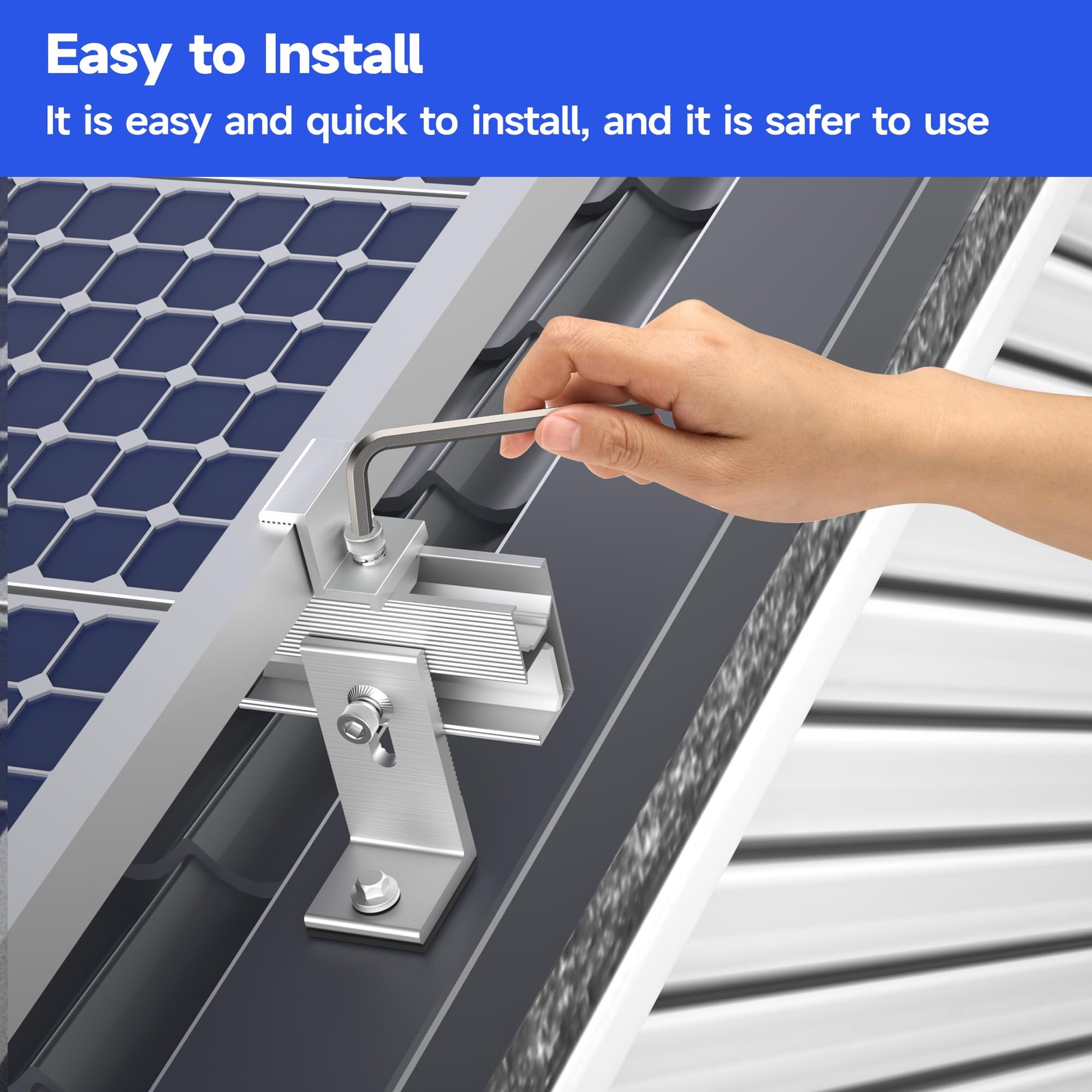 Solar Panel Mounting Brackets Kit 10Pcs Solar Roof Mount Kit for 1-4 Pieces T…