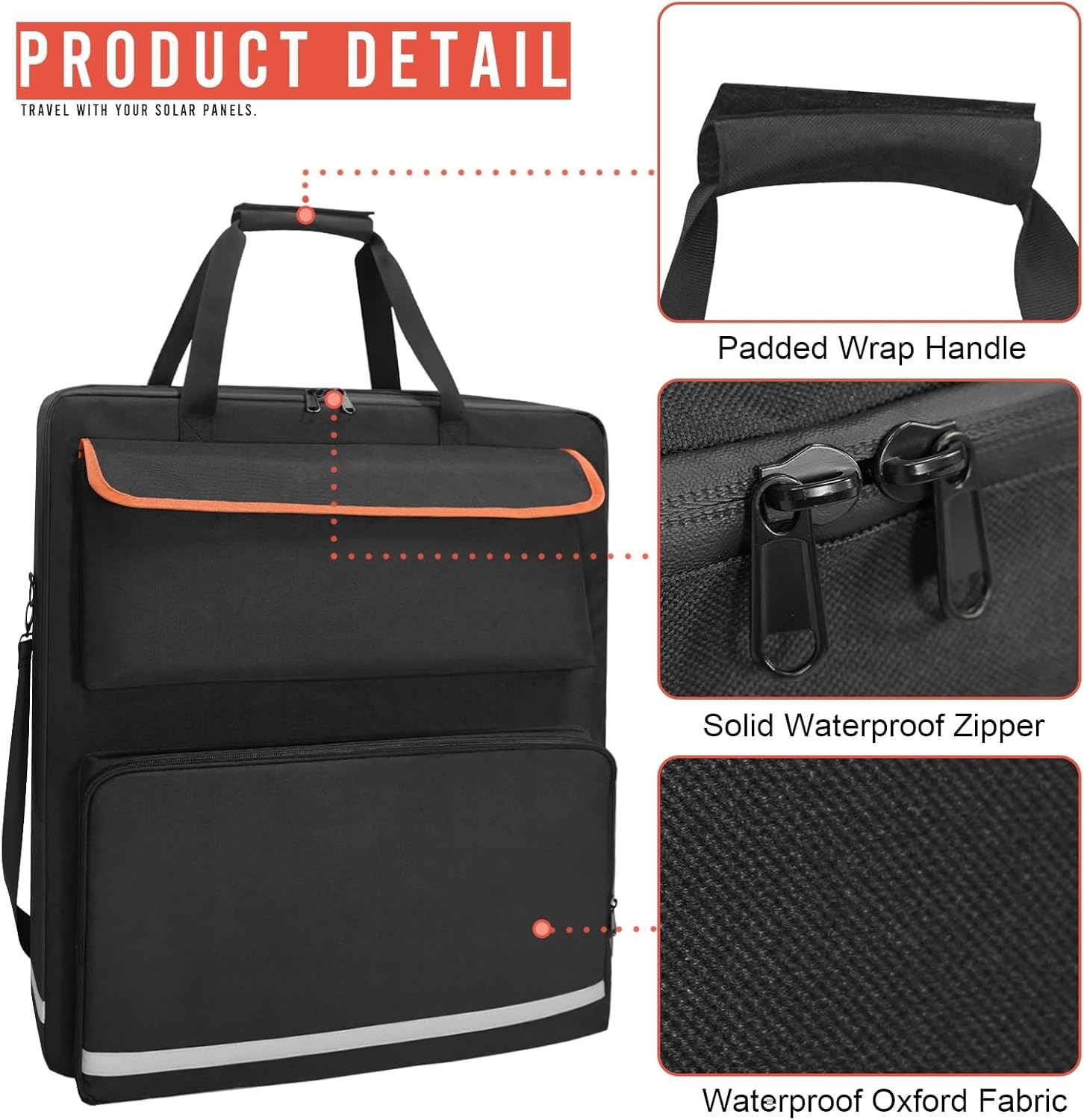 Solar Panel Storage Bag for 2 Solar Panels Solar Panel Carrying Case Compatib…