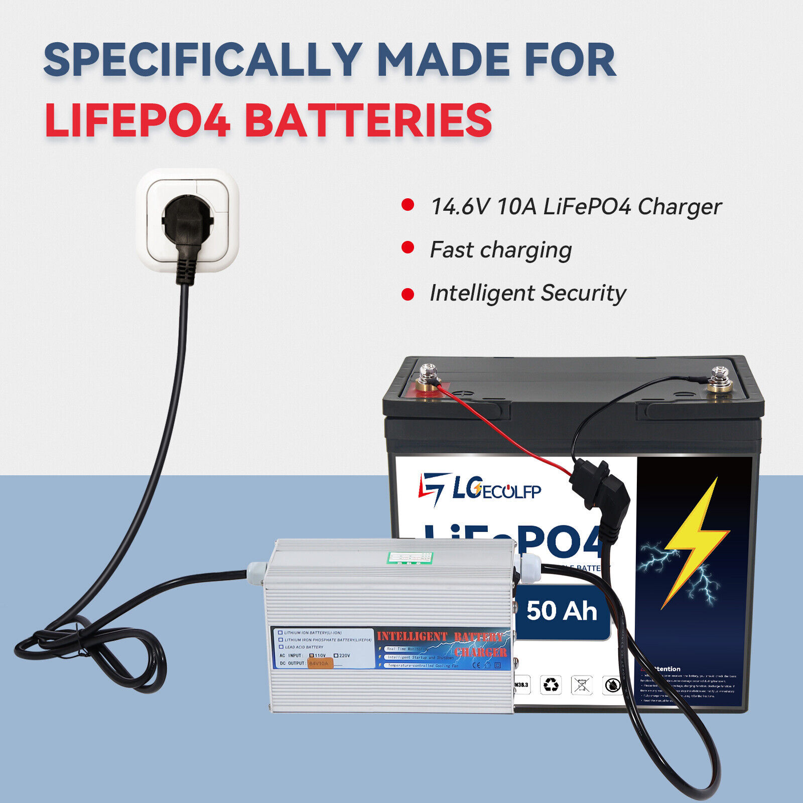 Solar 12V 50Ah 100Ah LGECOLFP Lithium Lifepo4 Battery Pack for RV Marine System