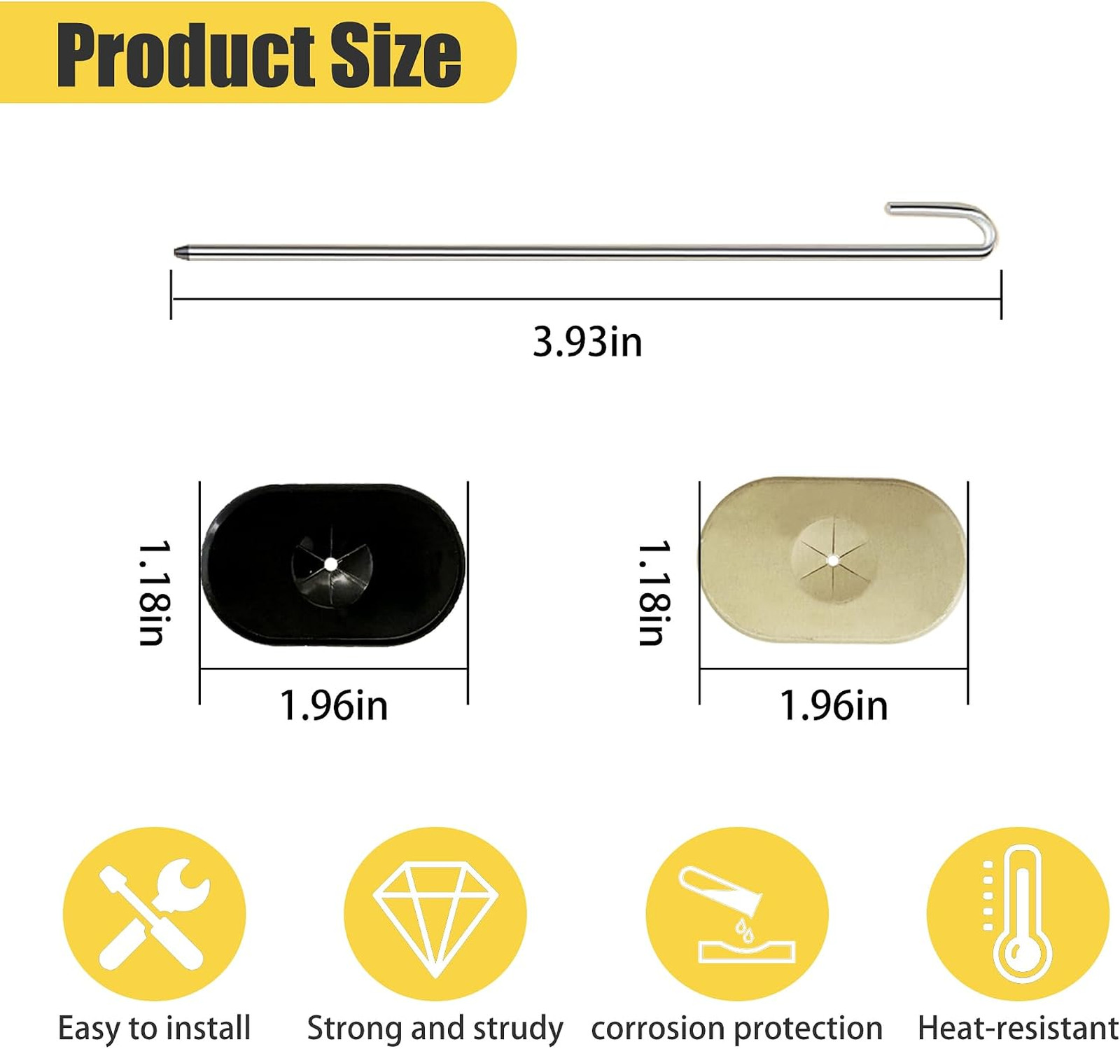 Solar Panel Bird Mesh Clips Aluminum J-Hook and Washer 50 Sets No Drill Critter
