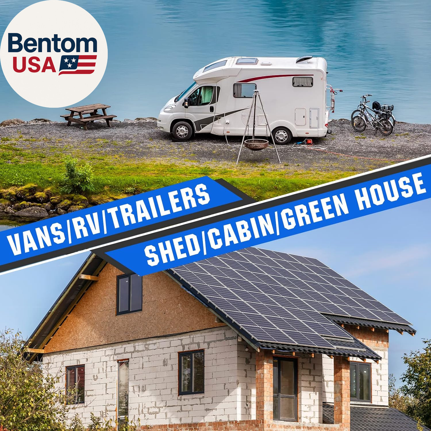 200 Watts 12 Volt/24 Volt Solar Panel Kit with High Efficiency Monocrystalline S