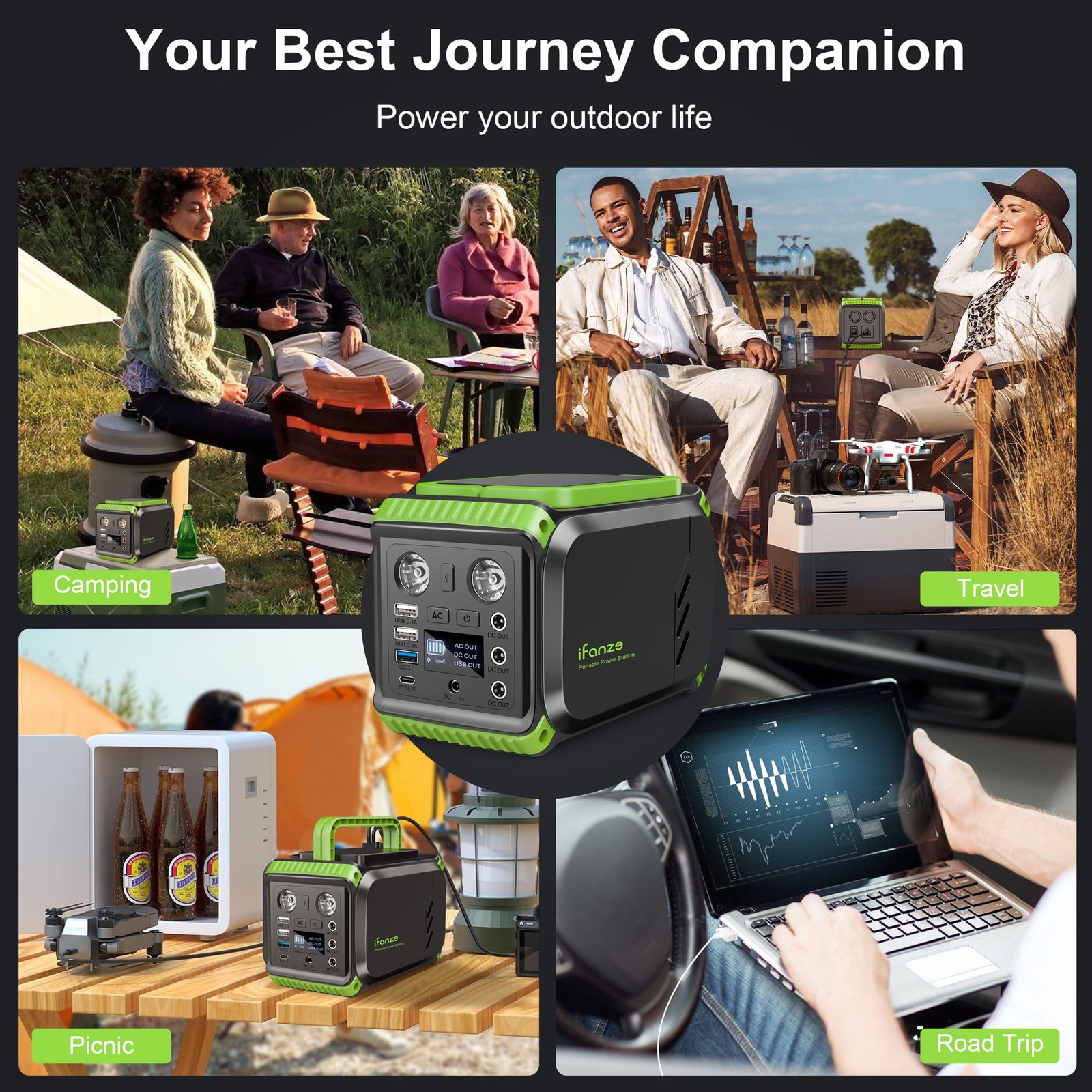 200W Portable Power Station, 148Wh 40000Mah Solar Generator with 110V AC Outlets