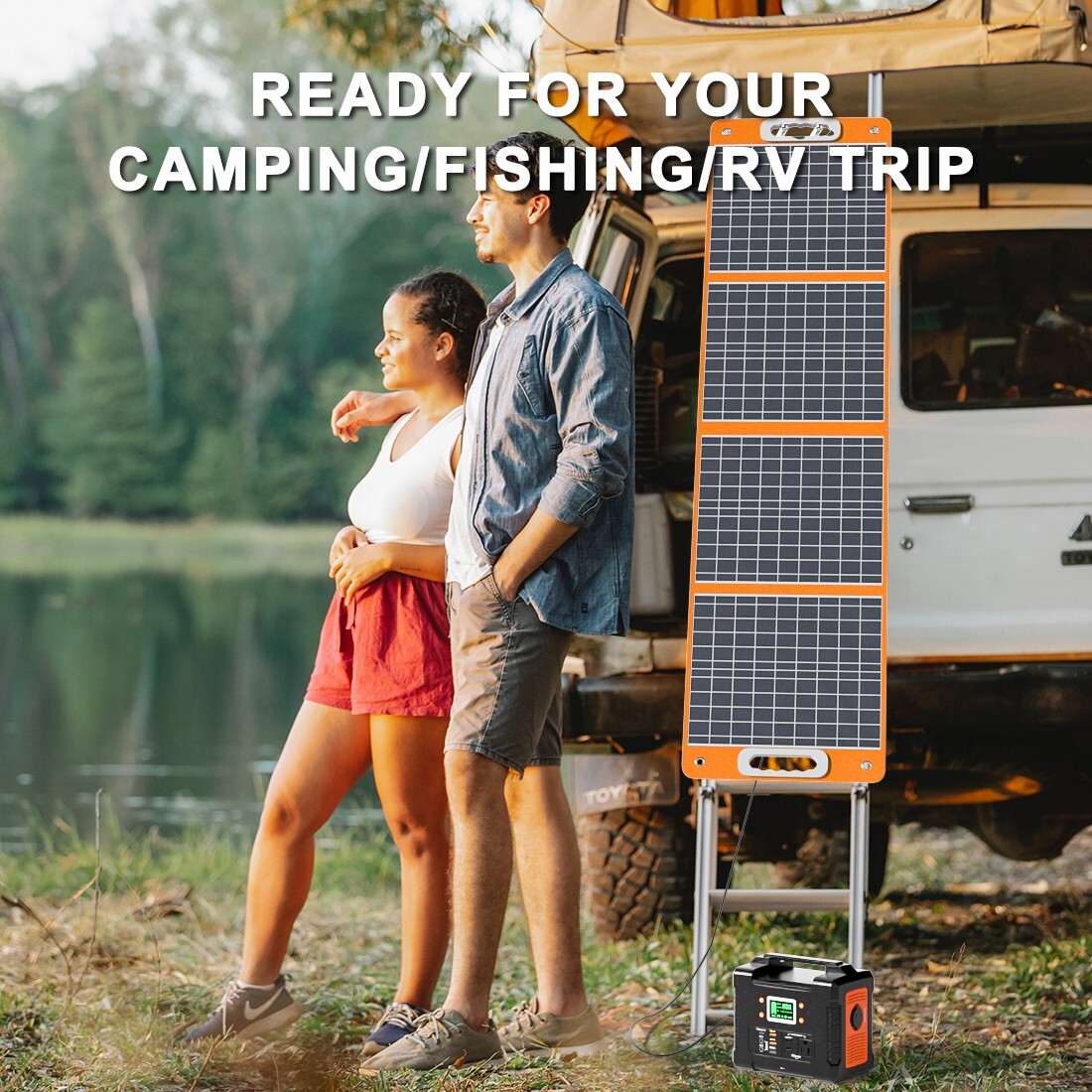 Foldable Solar Panel 100W Portable Charger for Power Station/Phone/Camping/RV