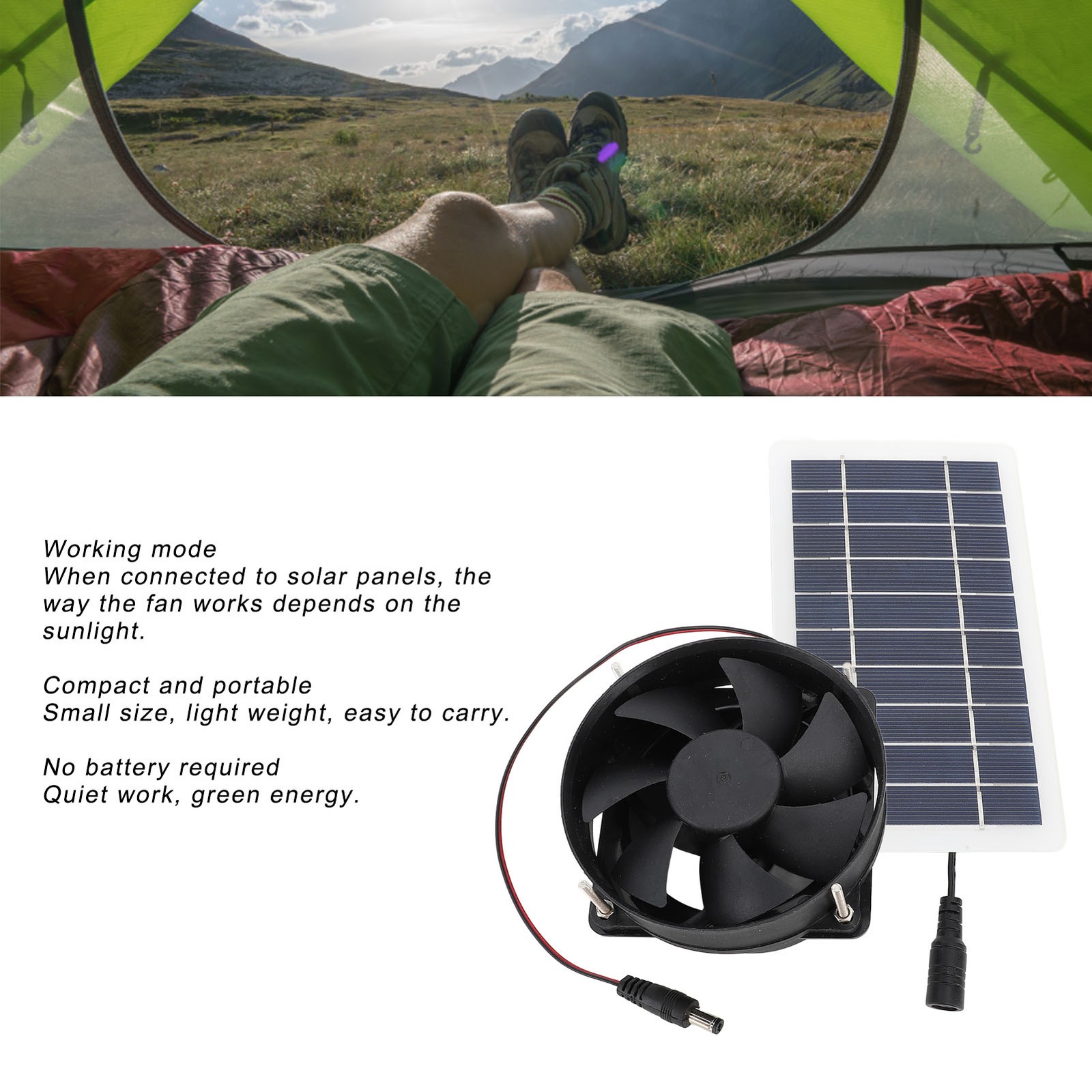 10W Solar Panel Powered Fan Kit Portable Silent Exhaust Fan For Outdoors For