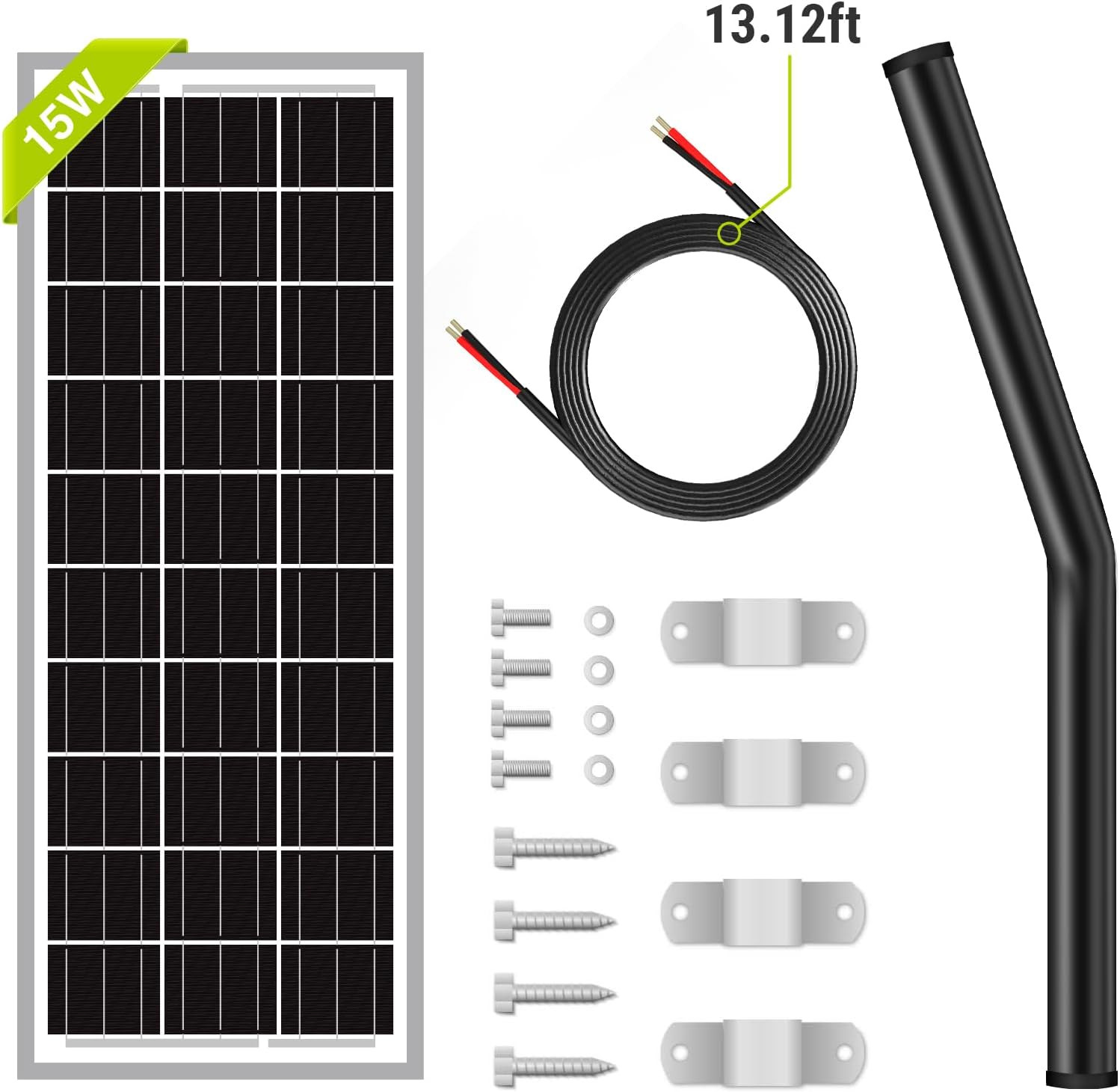 15W 12V 10BB Solar Panel Automatic Gate Openers, Compatible with Mighty Mule, Po