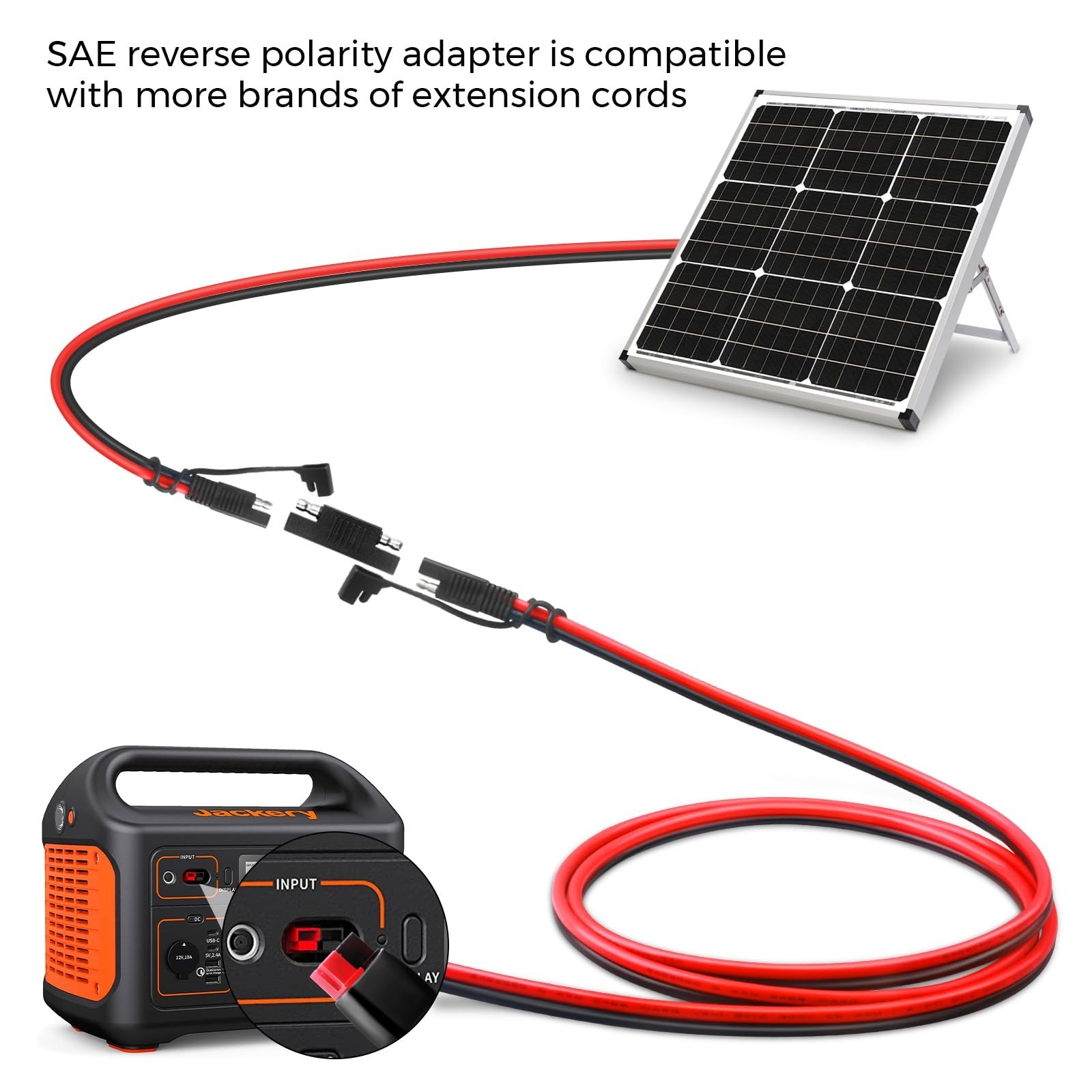 SAE to Anderson Extension Cable 10AWG 45A 6FT Solar Connector Adapter for RV Boa