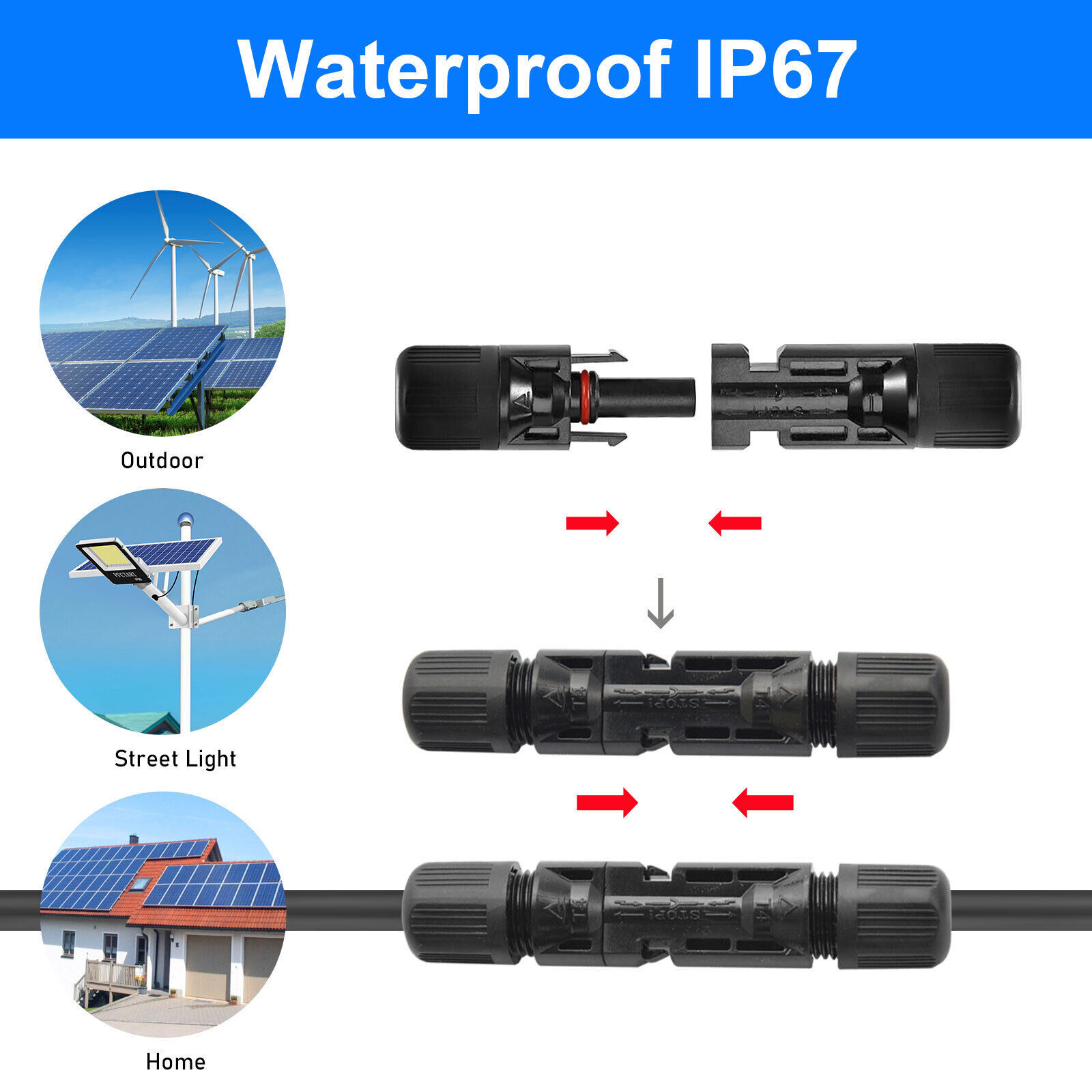 20 Pairs NEW Male Female M/F Wire Cable Connector Set Solar Panel 30A Waterproof