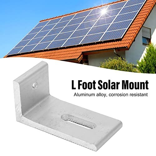 10-Pack Heavy-Duty Aluminum Solar Panel Mounting Brackets, Waterproof L-Foot PV