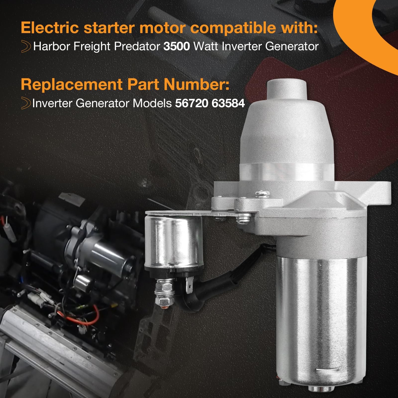 Electric Starter Motor for Harbor Freight Predator 3500 Watt Inverter Generat…