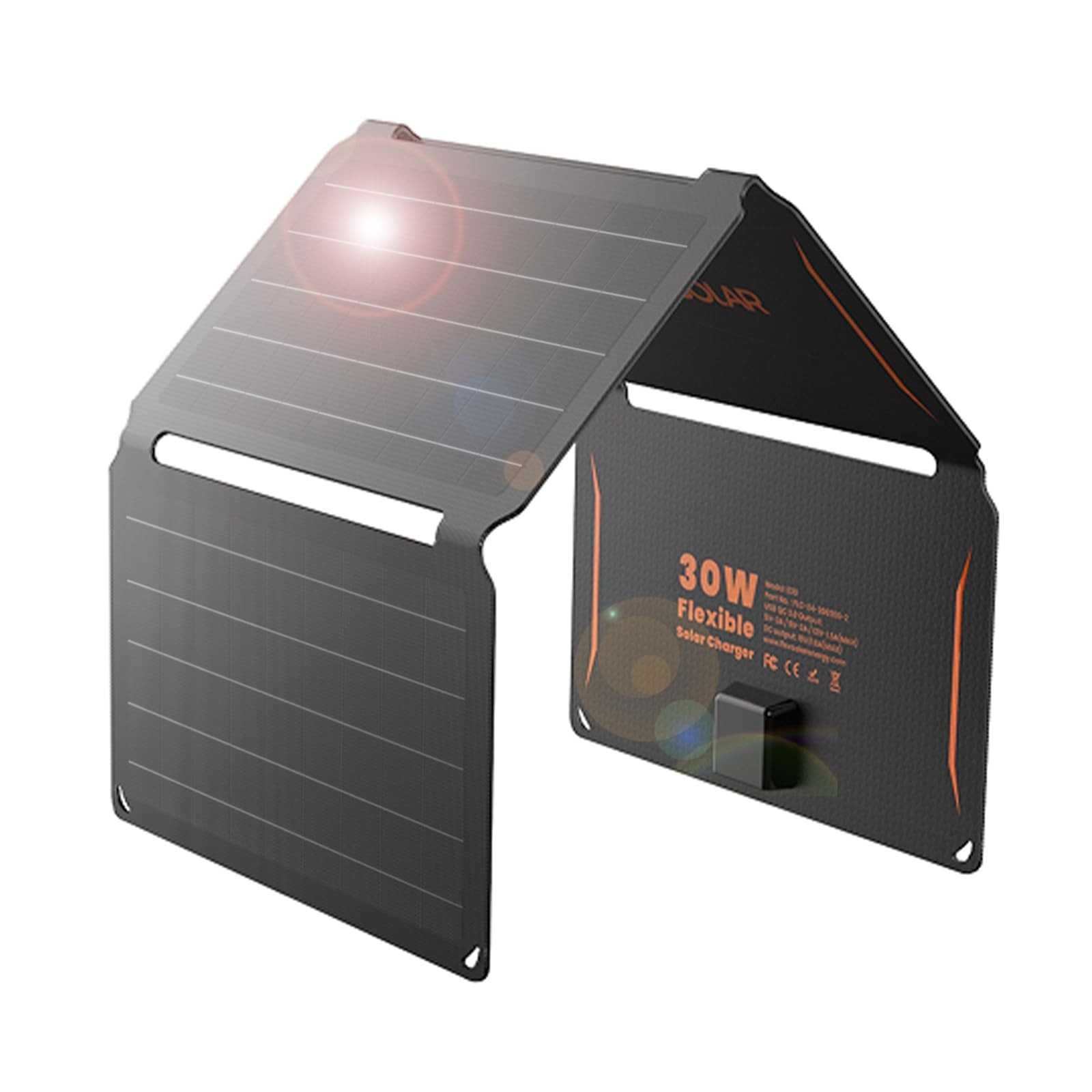 30W Portable Solar Panel Charger – QC3.0, USB-A & USB-C, Foldable, Waterproof fo