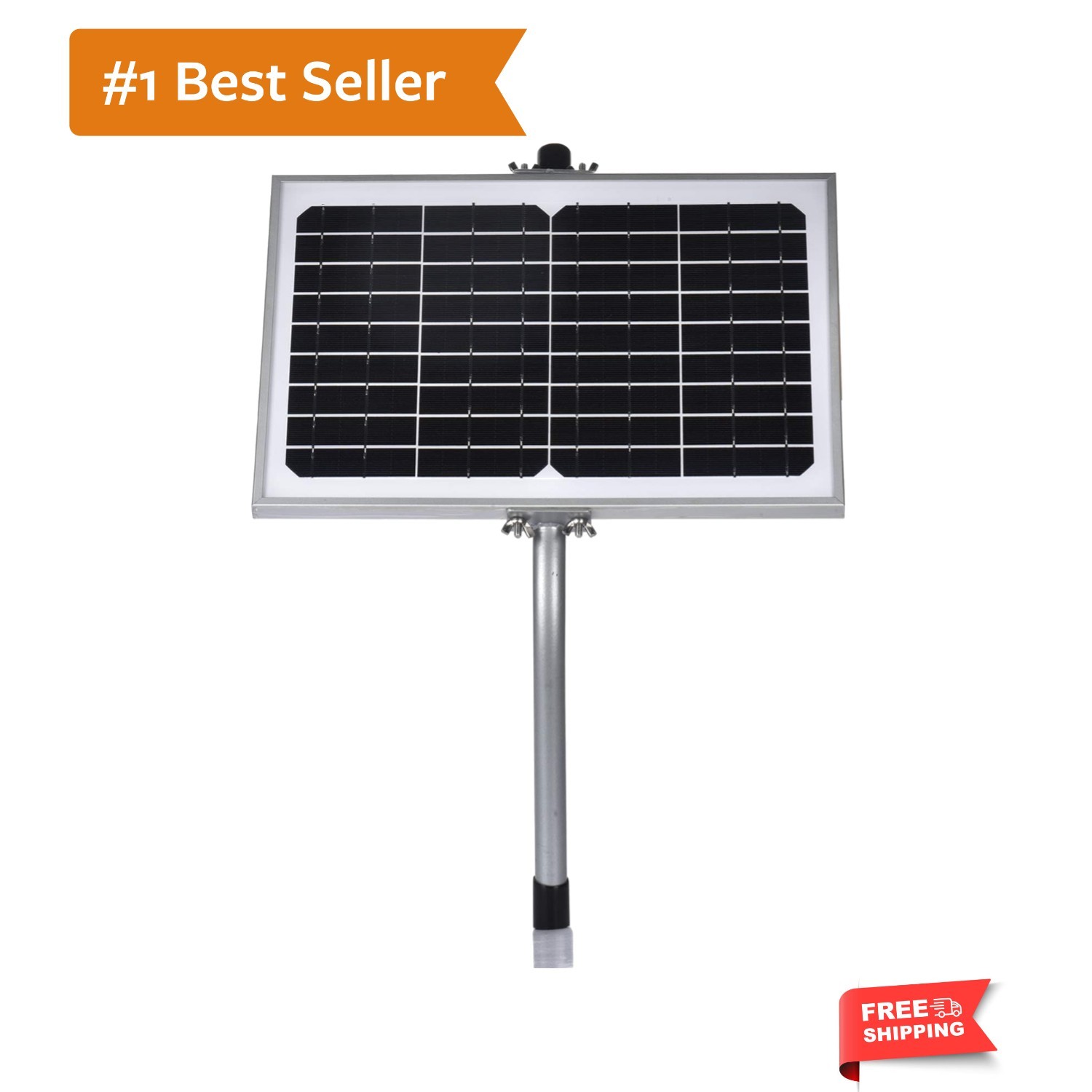 10 Watt Solar Panel Powered Charger Kit + Tubular Mount Bracket for Automatic…