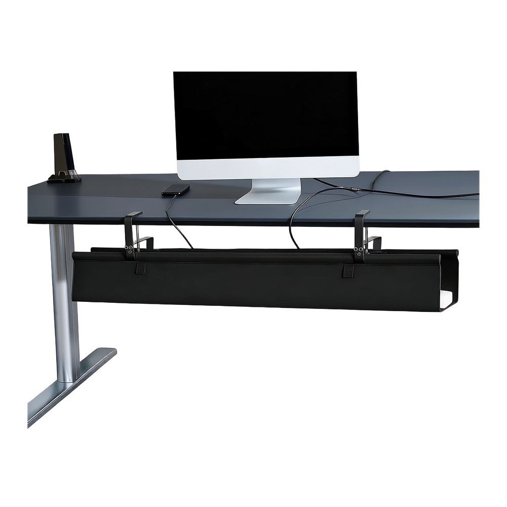 Under Desk Cable Organizer with Reinforced Construction 30x16x6cm Black