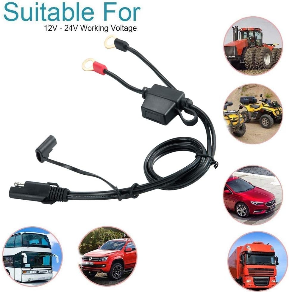 Essential SAE Quick Disconnect Solar Cable Adapter for Motorcycles & Cars – 2Pcs