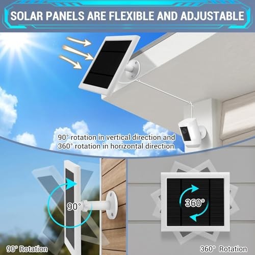 IP65 Solar Panel Outdoor for Ring Cameras () Spotlight Cam Plus/Pro White 2P