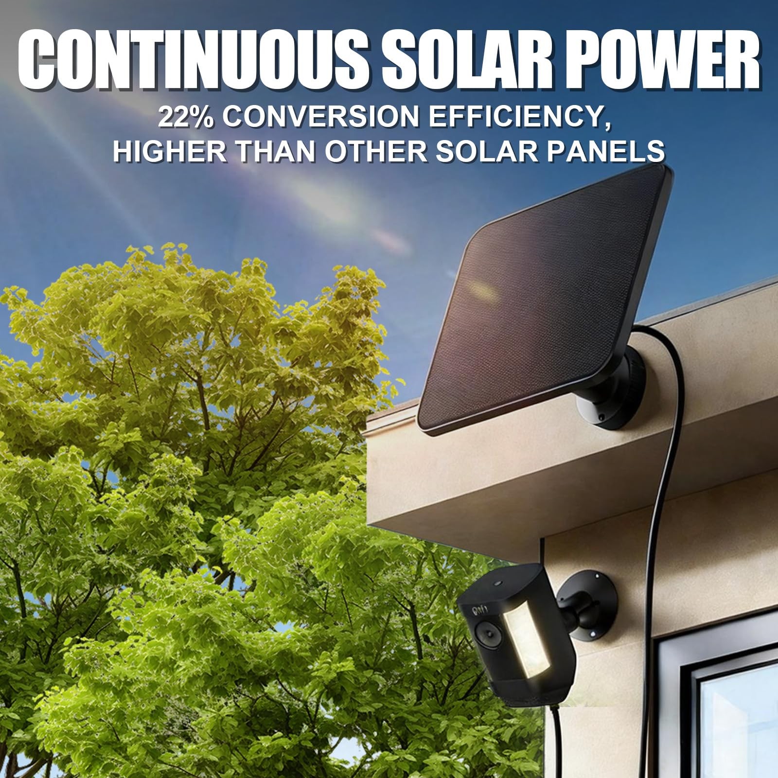 Solar Panel for Ring Camera, 2 Pack 5W Solar Ring Solar Charger Compatible wi…