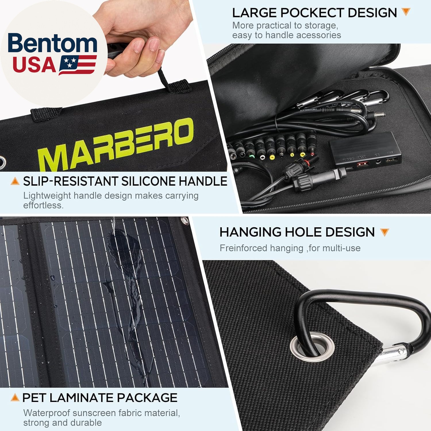 Portable Solar Panel 30W Solar Panel Charger 23% High Efficiency Foldable Solar