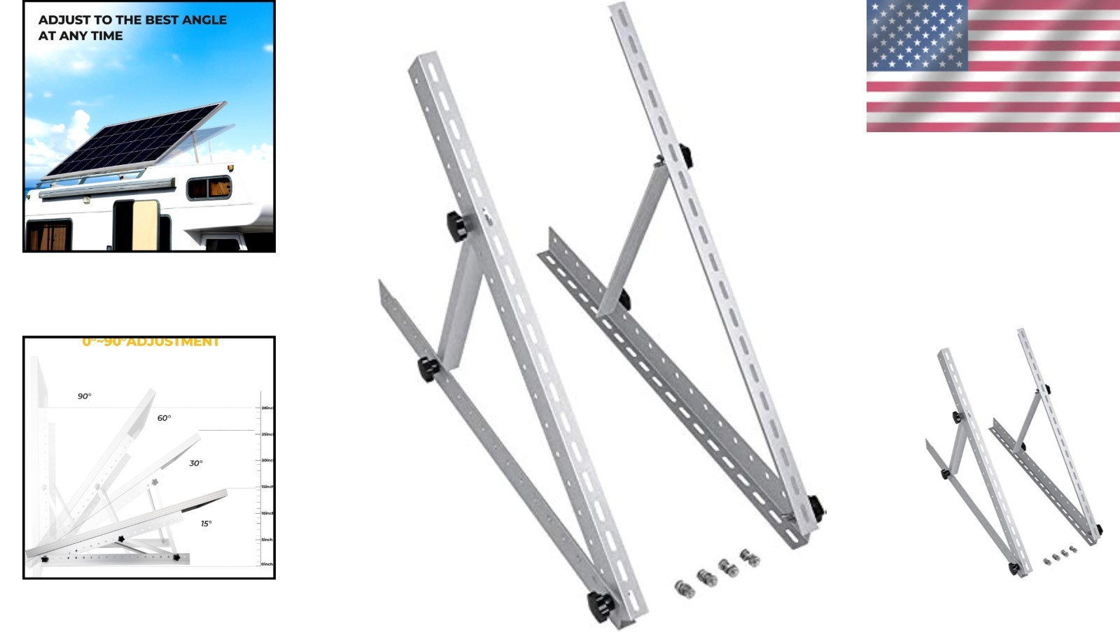 Heavy-Duty 28in Adjustable Mount Brackets for Increased Solar Energy Capture