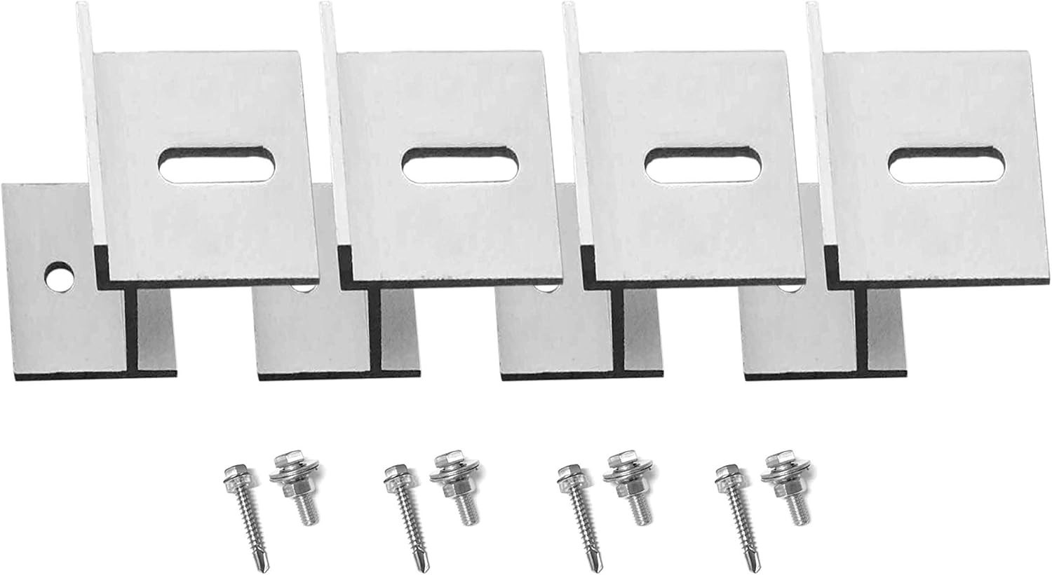 Heavy-Duty Z Bracket Kit for Solar Panels – Set of 4, Anodized Aluminum Finish