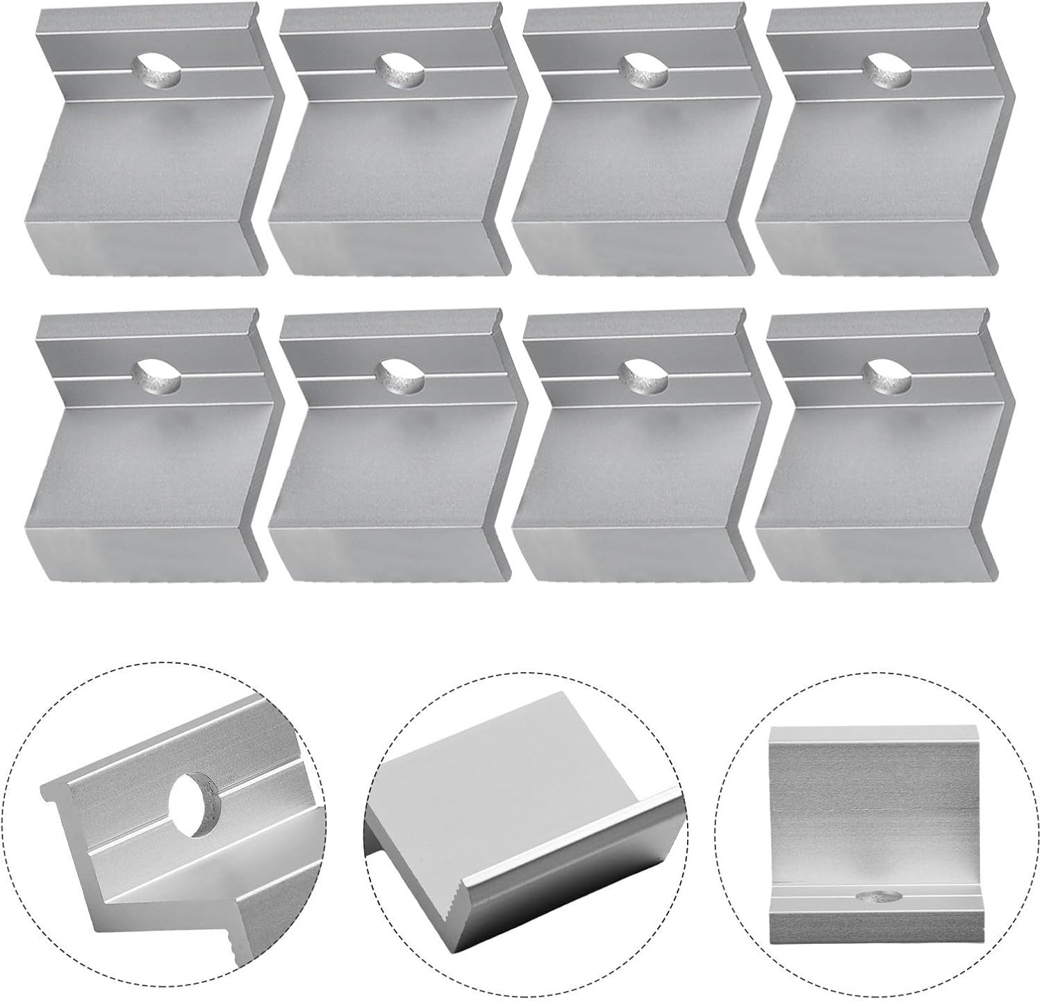 10 Pcs Aluminum Solar Panel End Clamps Mounting Hardware Kit PV Module Frame …