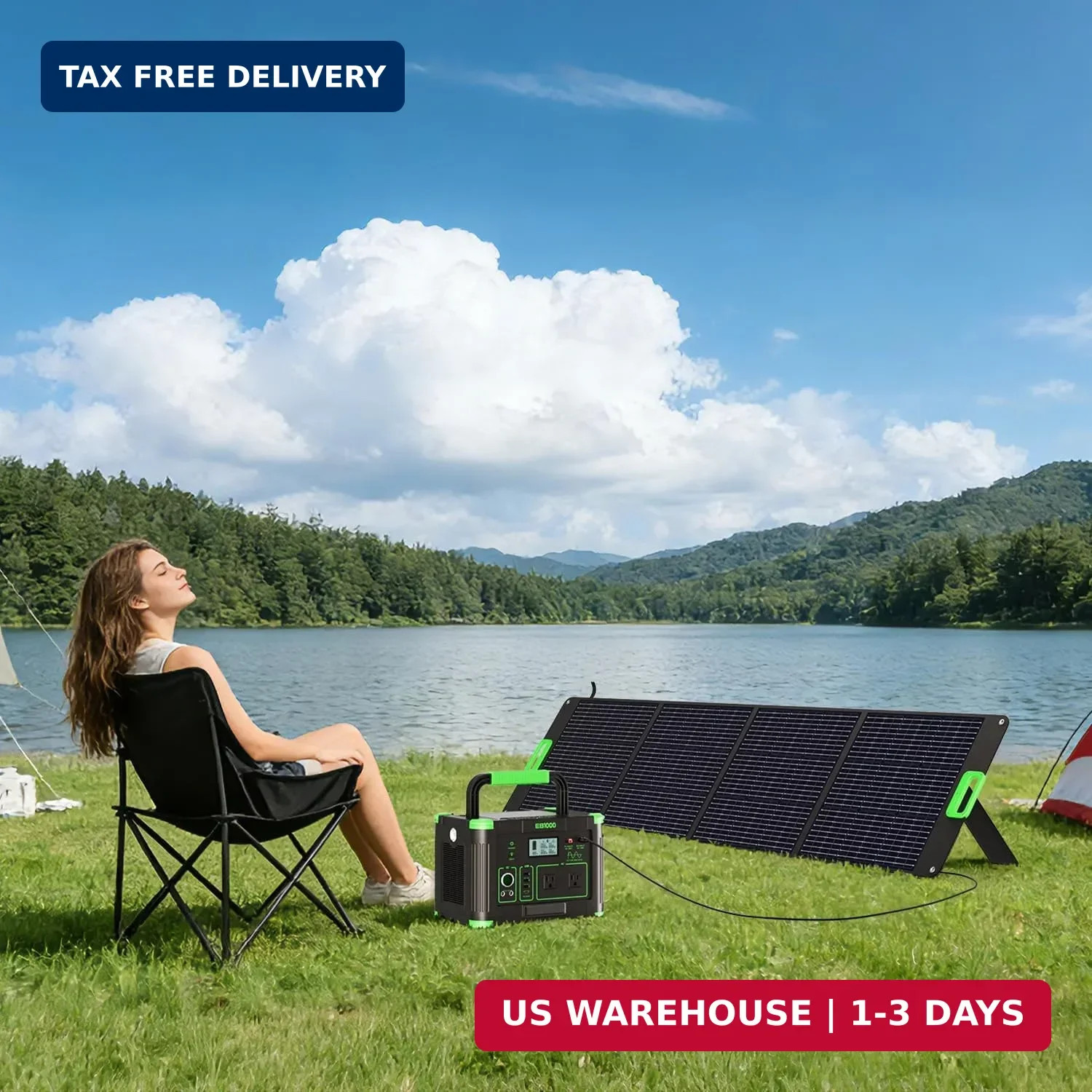 200W Portable Solar Panel Charger with 4 Kickstands, IP65 Waterproof Foldable So