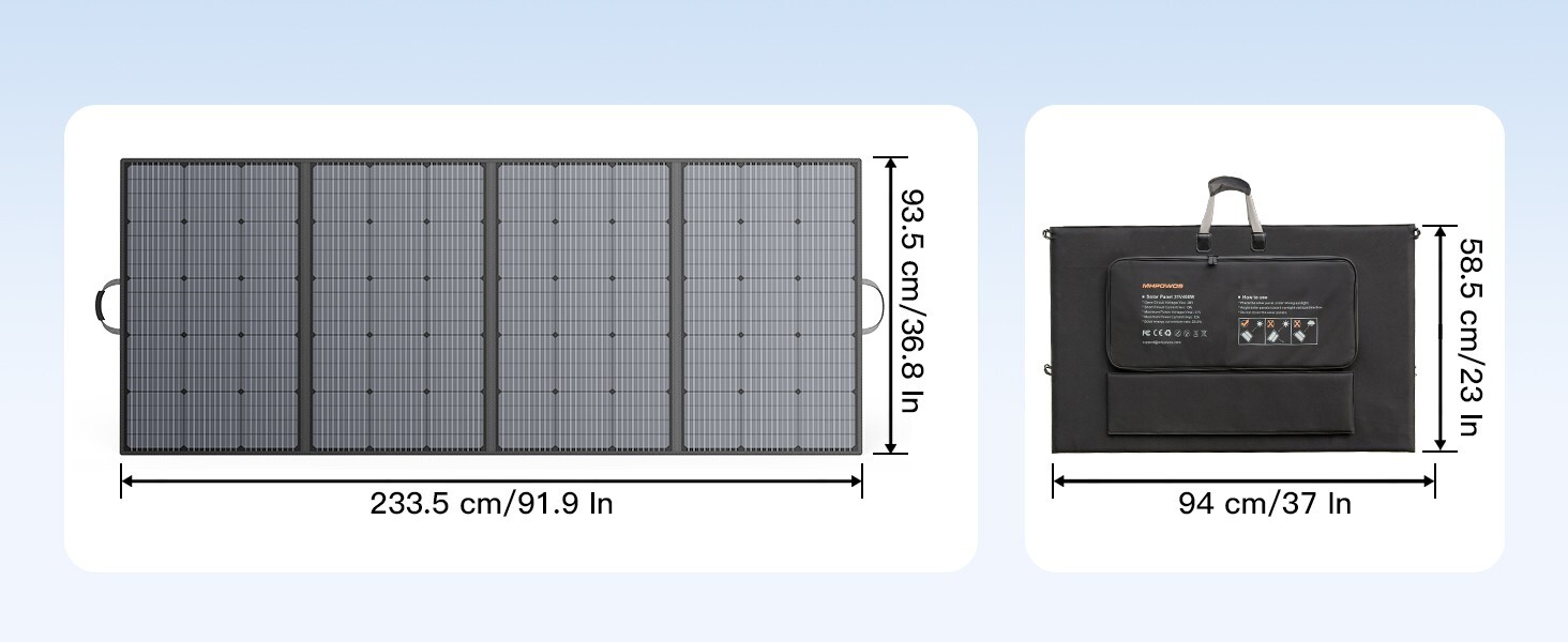 MHPOWOS 400 Watt Portable Solar Panel Foldable for Outdoor Ecoflow Power Station