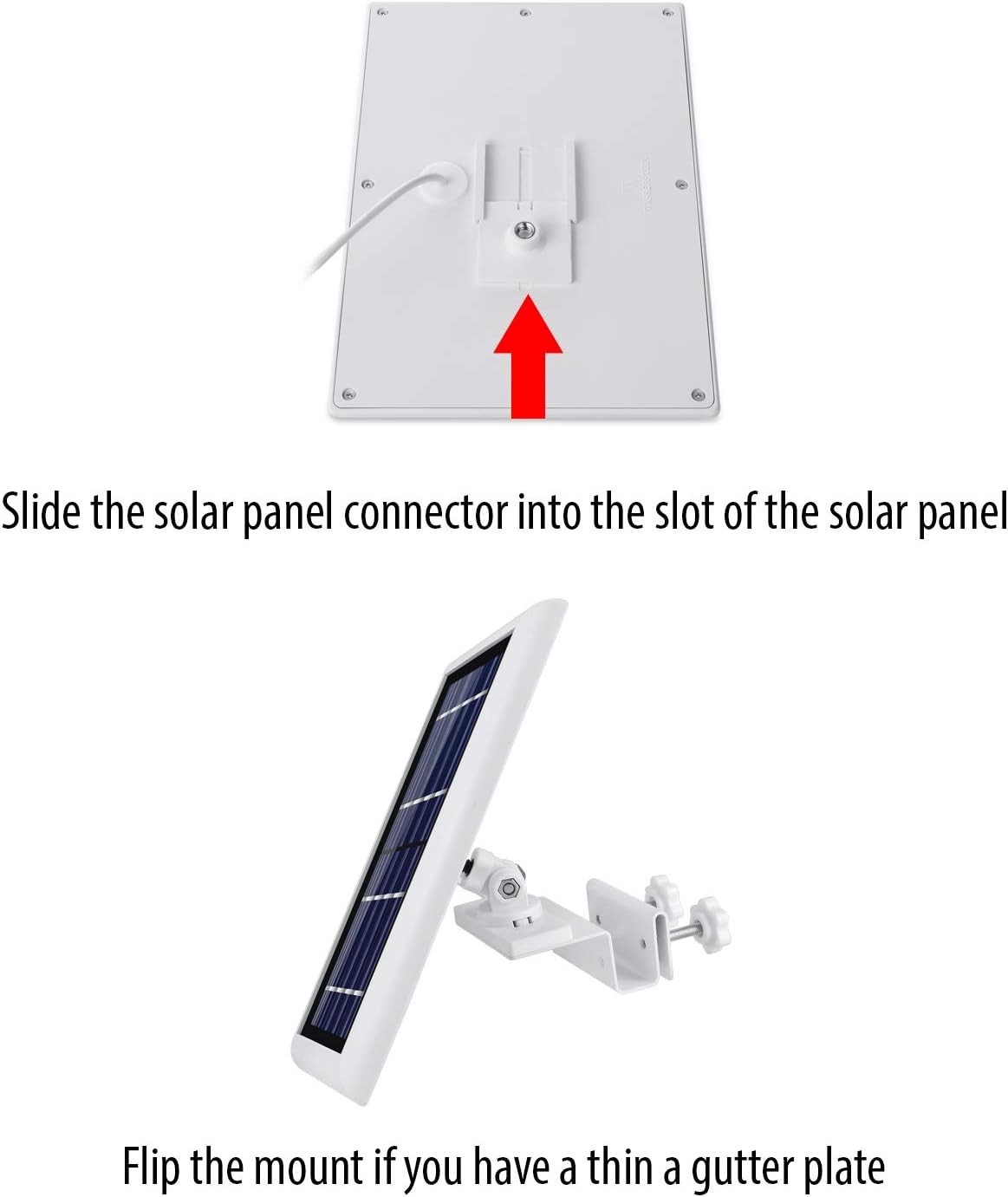 Durable Solar Panel Gutter Mount – 360° Adjustable for All Major Camera Brands