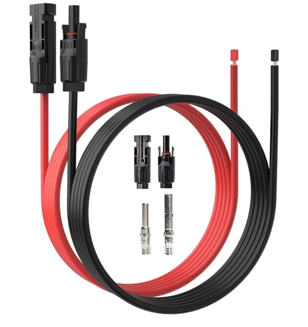 ELFCULB 1Pair Solar Extension Cable-12AWG 30FT Solar Panel Extension Cable…