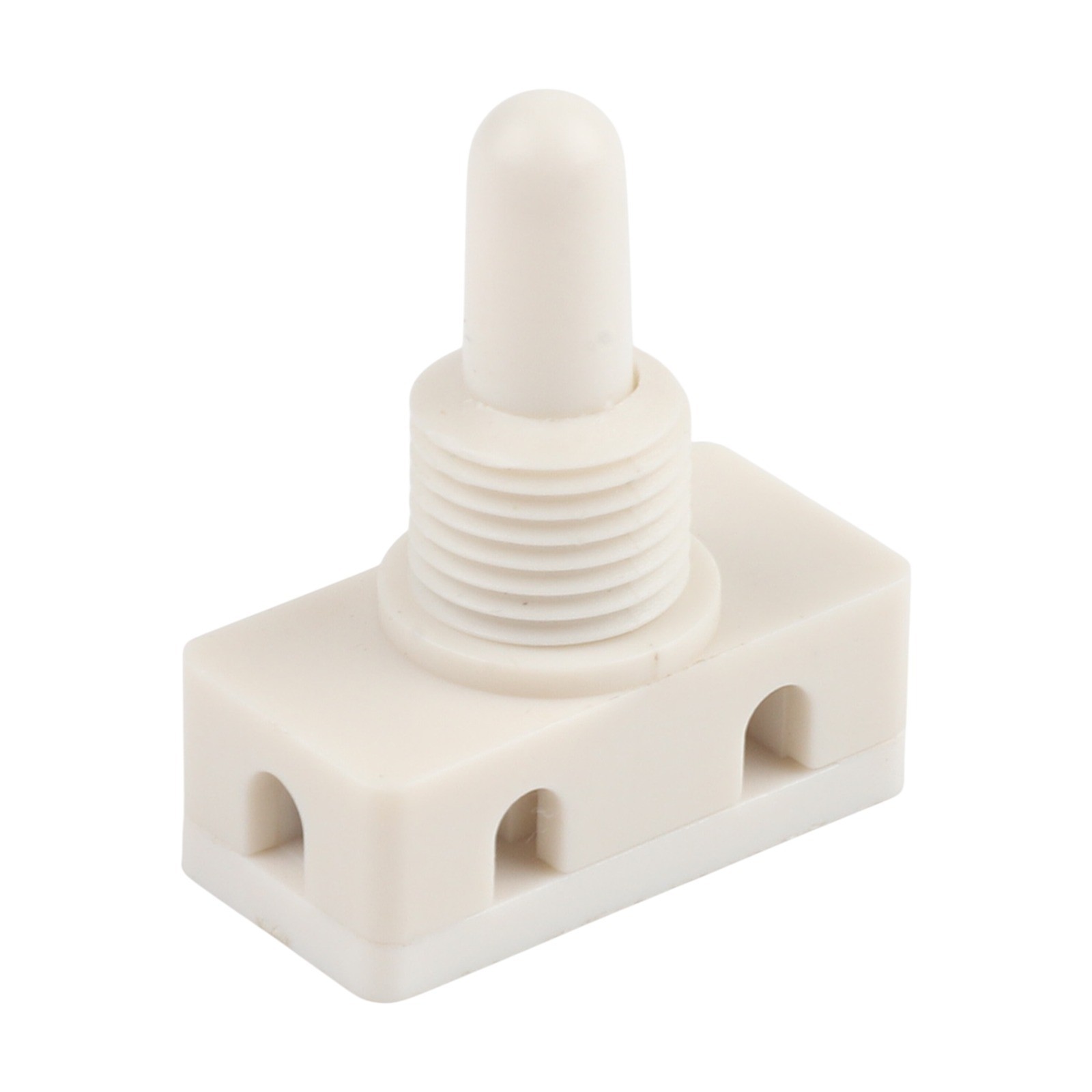 White Selflocking Push Button Switch Plastic 2A 250V for Lamp 5 Pieces Pack