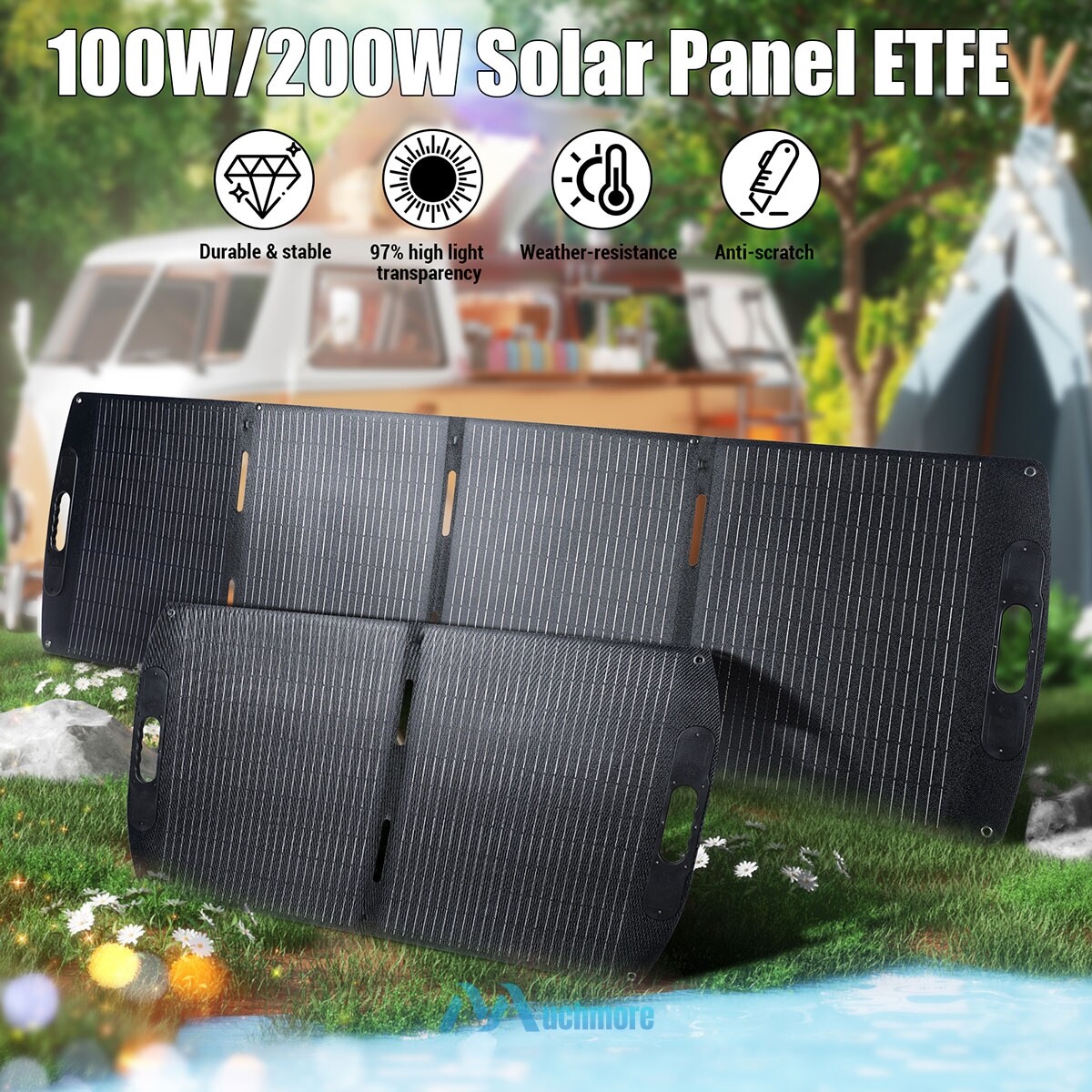 400W 200W ETFE Solar Panel Blanket Portable Solar Suitcase for RV Camping Home