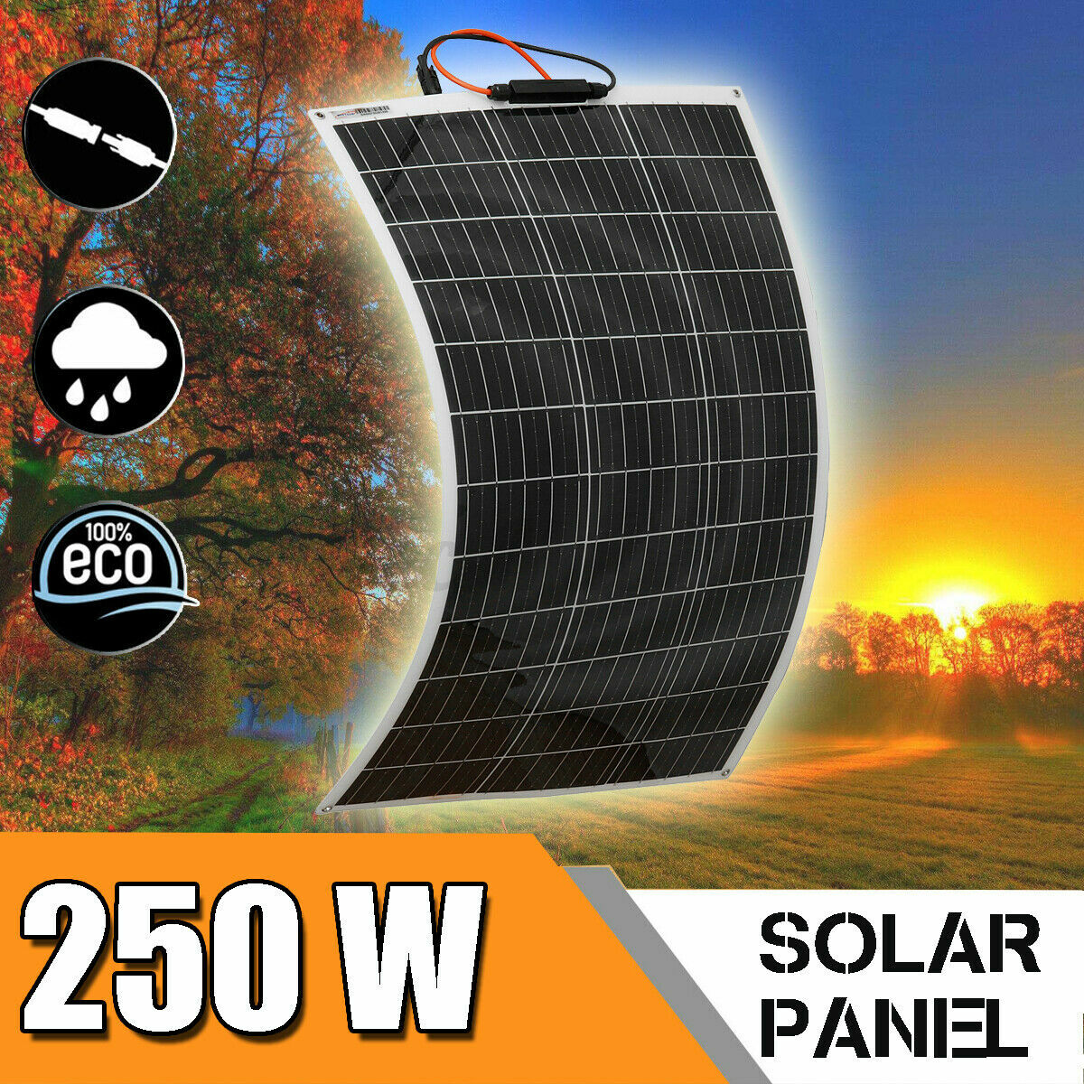100W 200W 250W 350W 18V Flexible Solar Panel For Car Battery/Boat / Camping /RV