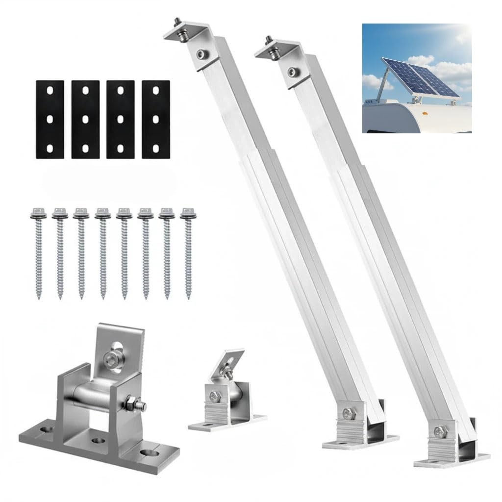 Adjustable Solar Panel Mounting Brackets, 14-27IN Tilt Mount for Roof RV Boat, 6