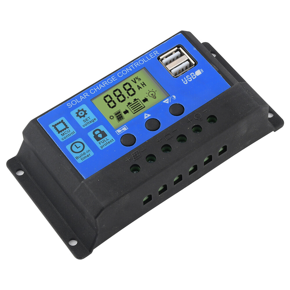 Solar Panel 12V/24V 10A-60A Battery Charge Controller LCD Regulator Dual USB New