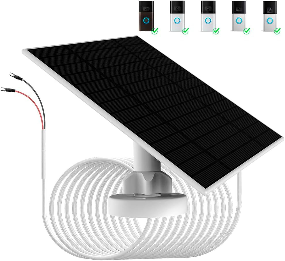 6W Solar Panle Doorbell Battery Charging IP66 Compatible Ring Video 3/3 plus 4/4