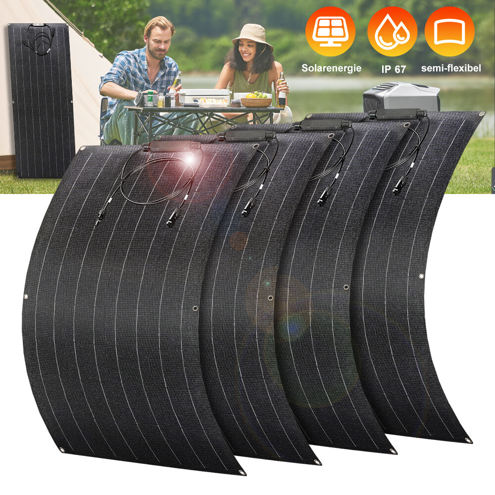800W 200W Watt Portable Flexible Solar Panel 18V RV Camping Off-Grid Rooftop US