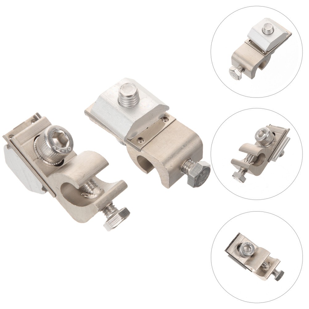 2 Pcs Solar Ground Clip Panel Cable Clamp Grounding Lug Photovoltaic Connector