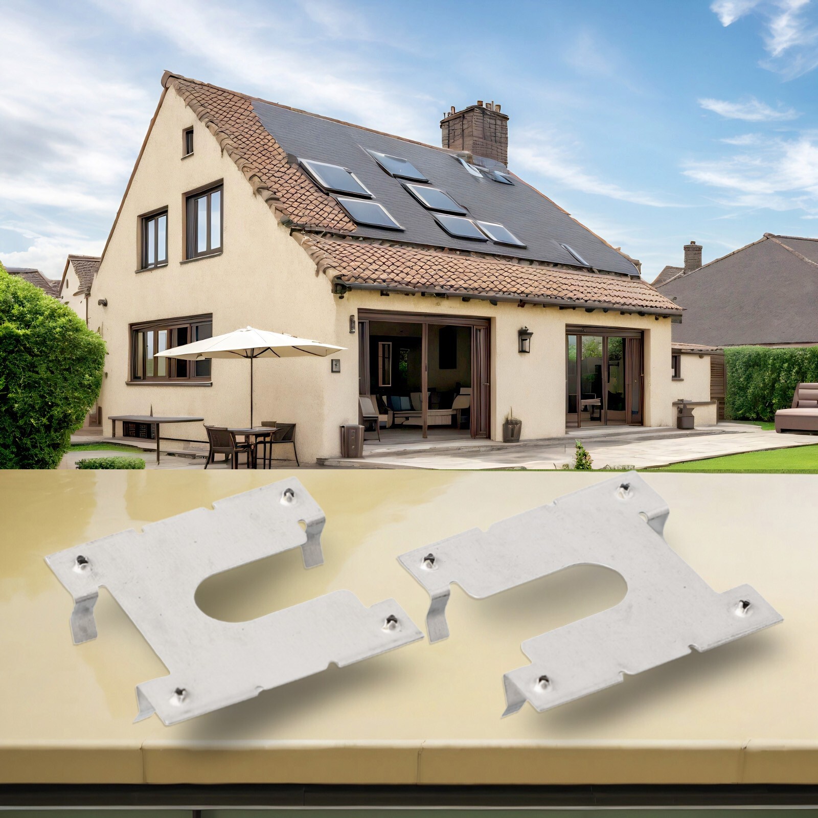 20pcs Earth Plate Grounding Clip Solar Panels PV Roof Fitting Stainless Steel