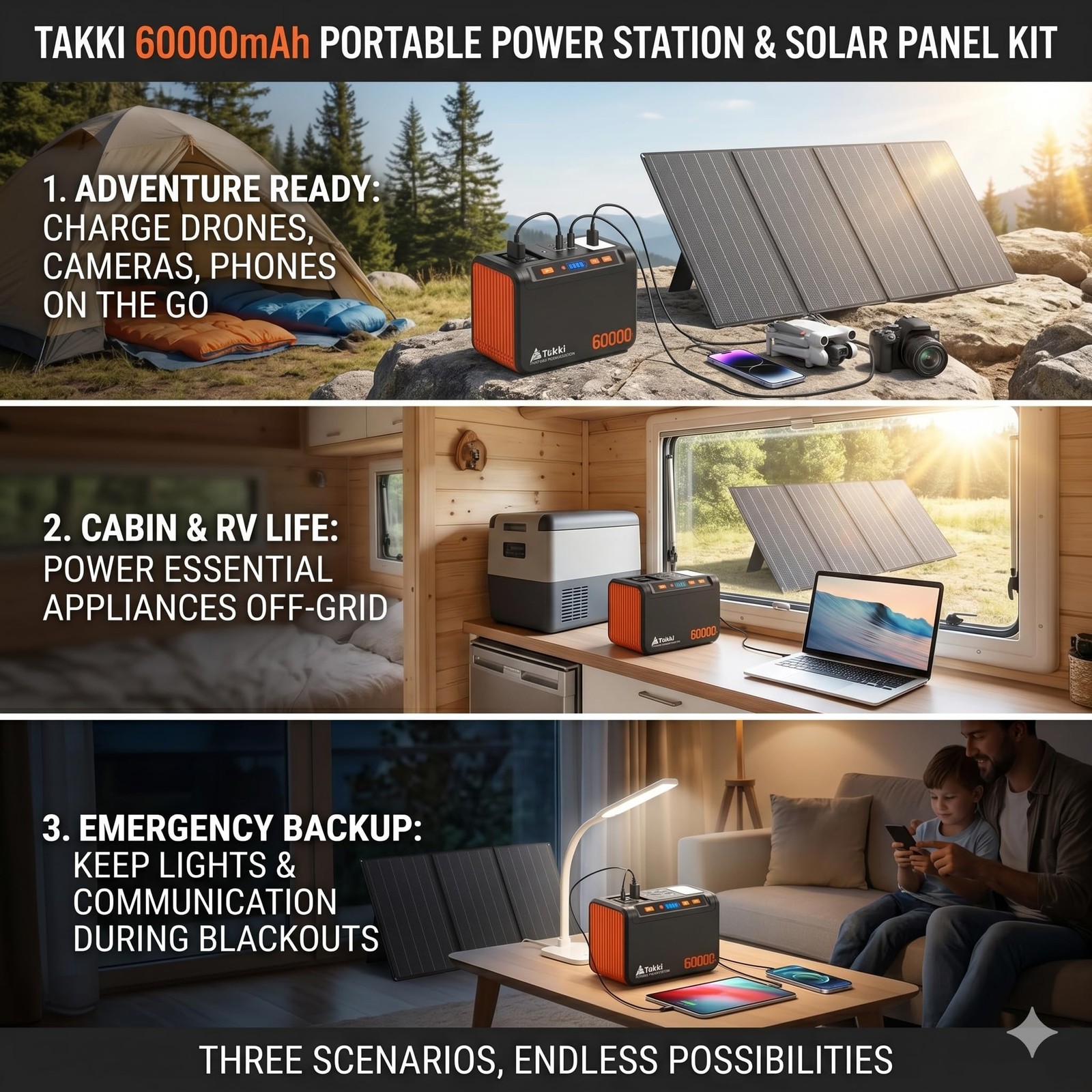 Solar Generator 250W Portable Power Station with 40W Solar Panels 222Wh Pure …