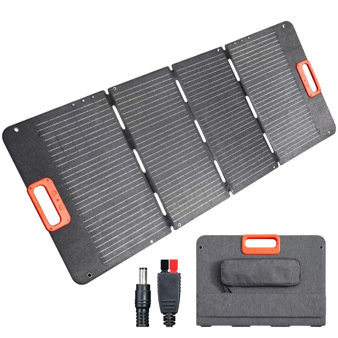 100W Solar Charger Portable 4-fold Solar Panel with Kickstand for Power Station