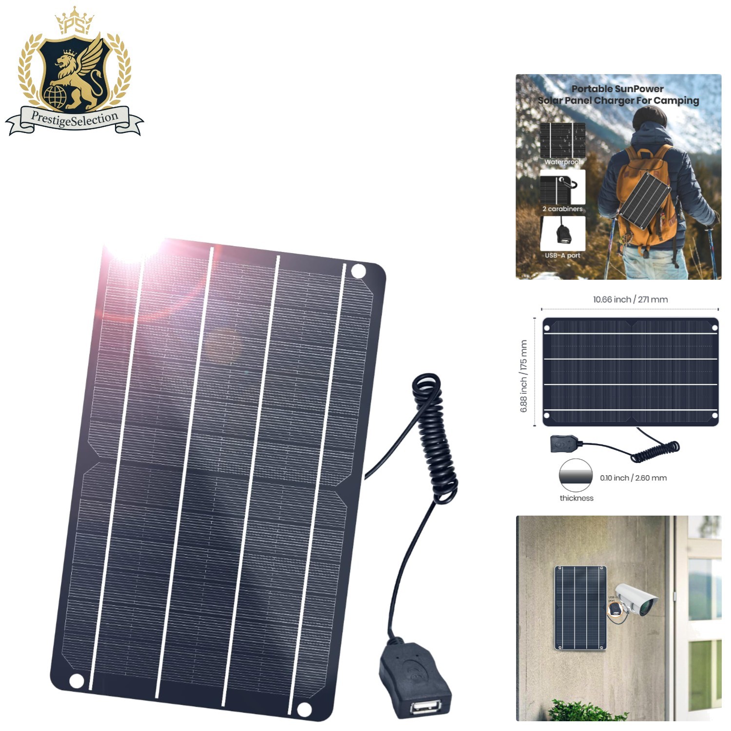 6W Mini USB Solar Panel – Waterproof Monocrystalline Module for Outdoor Use