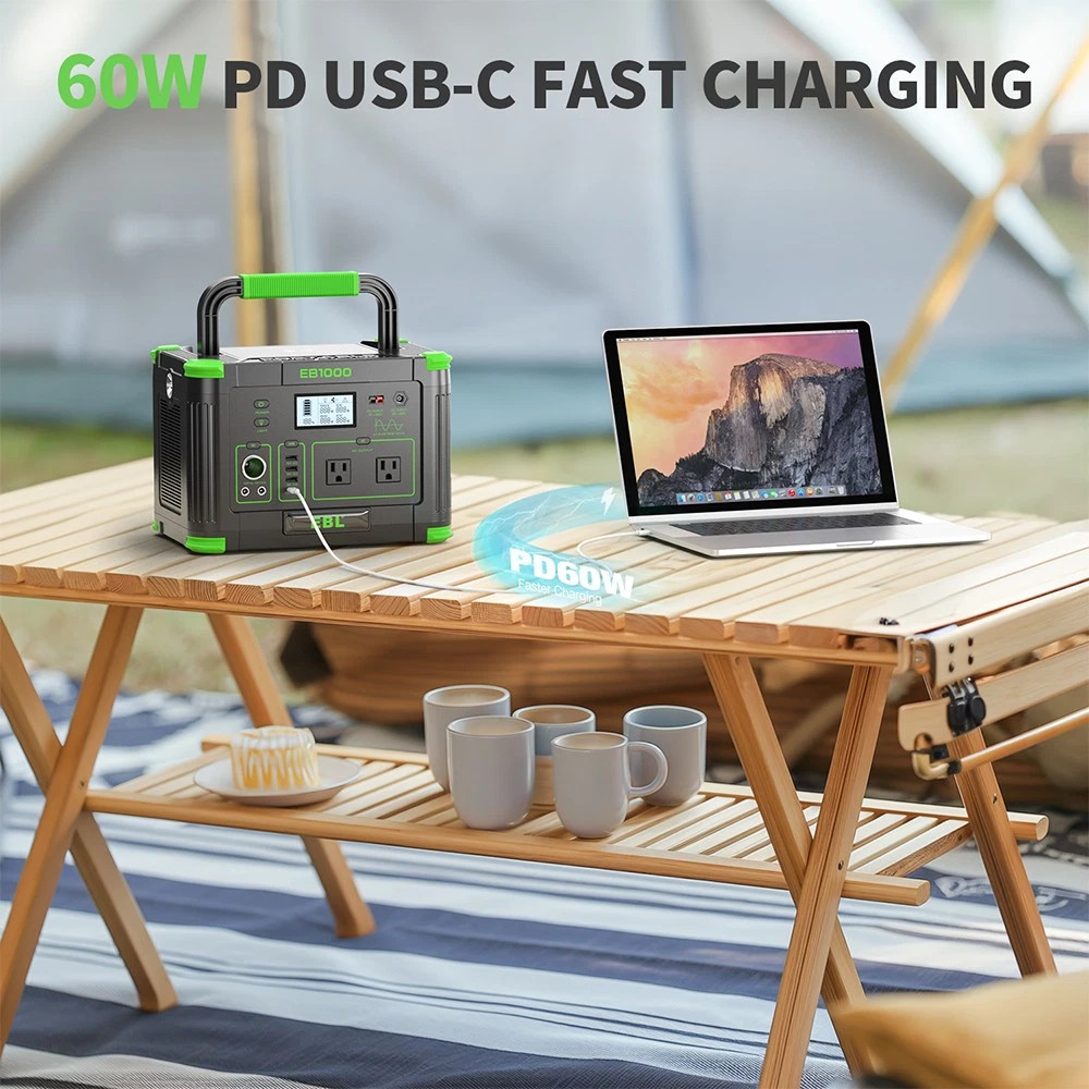 1000W 999Wh Portable Power Station Charger Generator RV LiFePO4 Backup Battery
