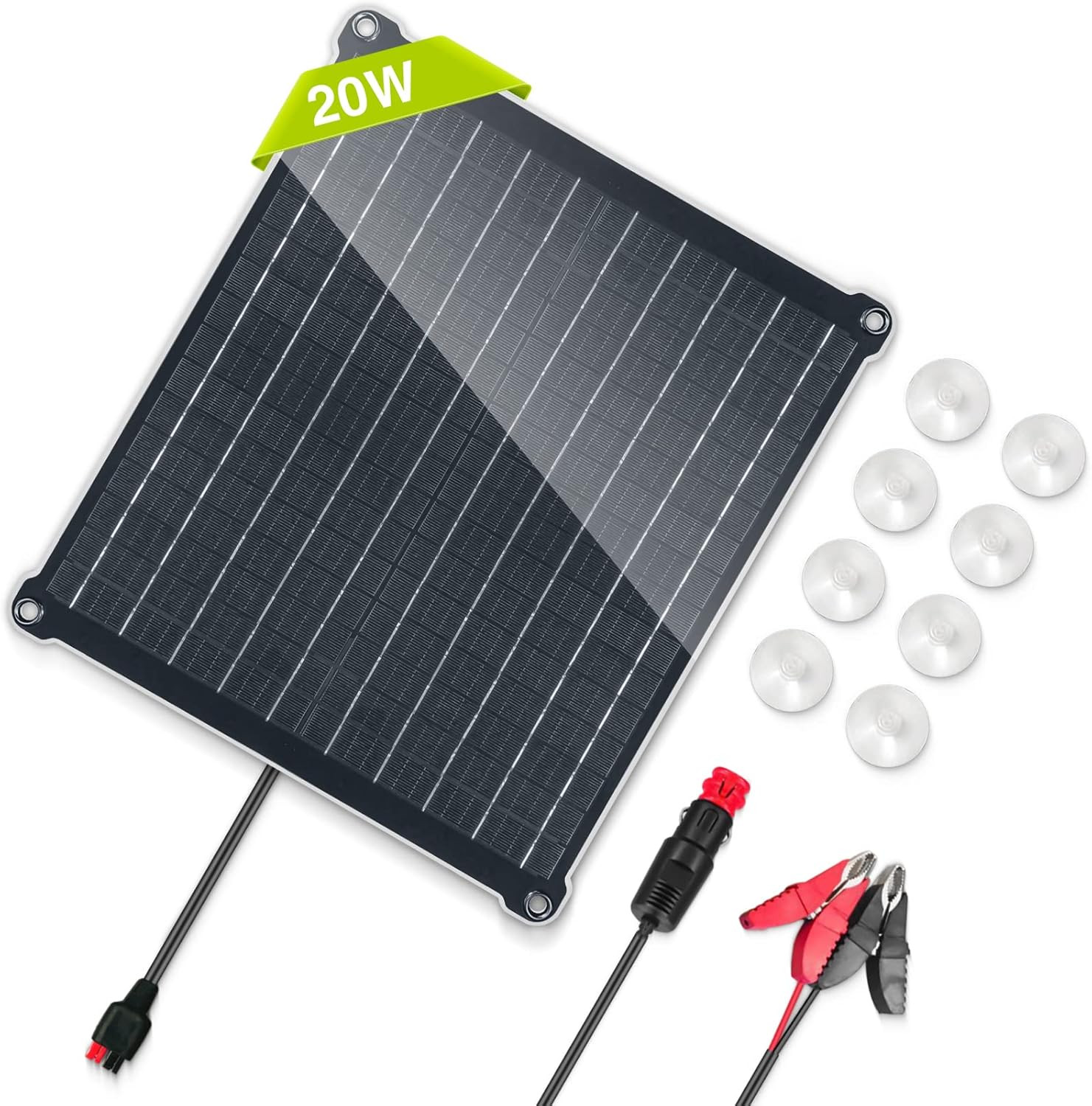 20 Watt Solar Car Battery Charger Maintainer 20W 12V Waterproof Solar Trickle Ch