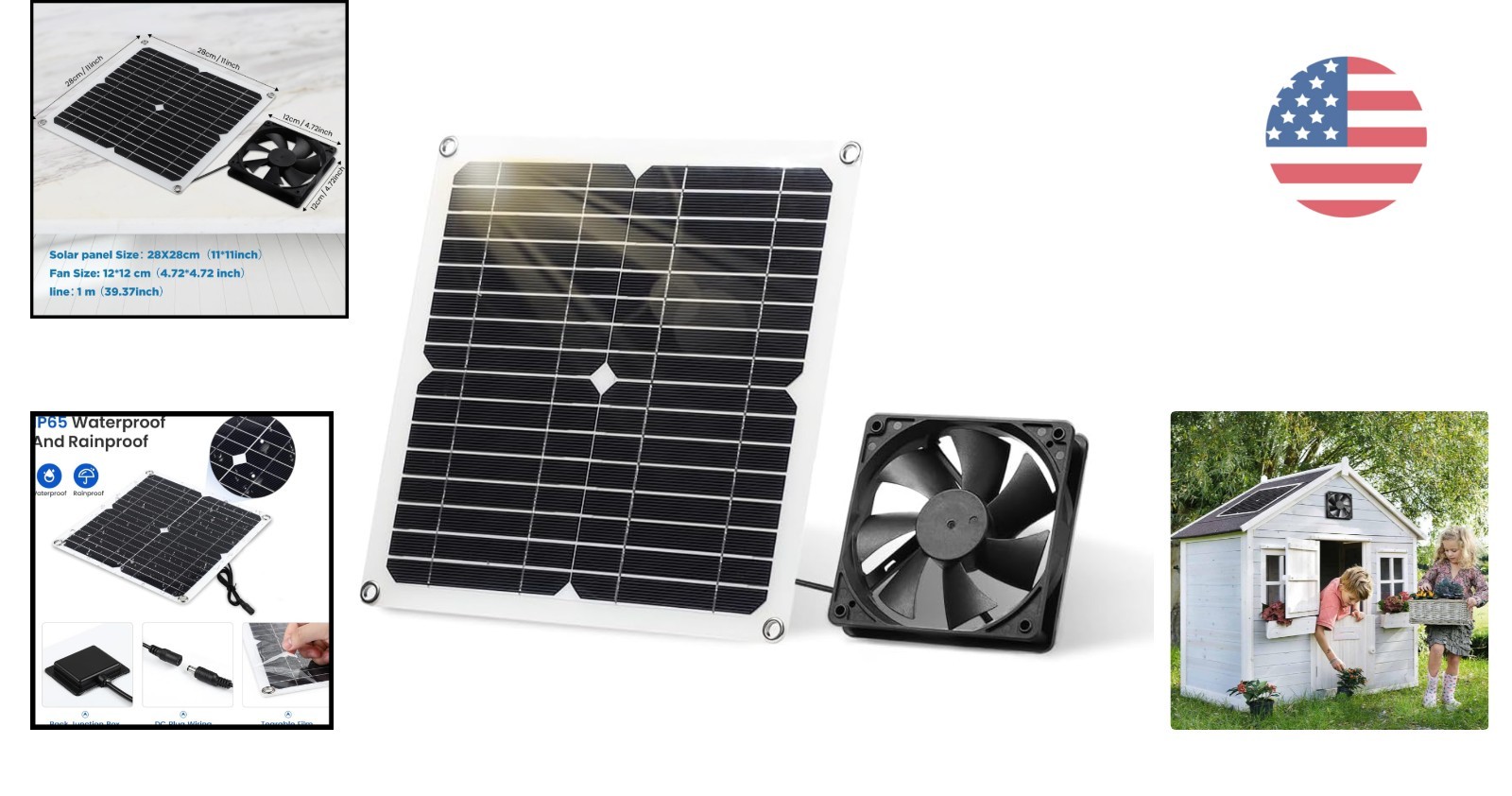 Durable 12W Monocrystalline Solar Panel Fan for Air Circulation in Small Spaces