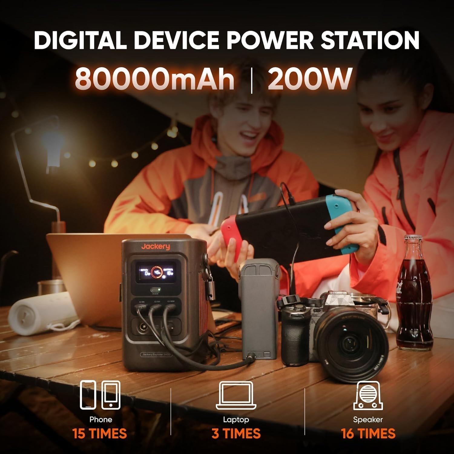 Jackery Explorer 240D Portable Power Station 255Wh With 5M Charging Cable