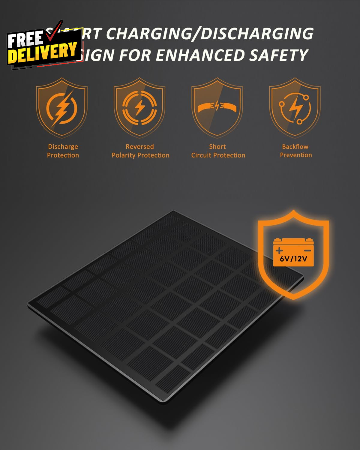 Trail Camera Solar Panel 5000Mah Built-In Battery 12V/1A & 6V/1.5A Output IP66