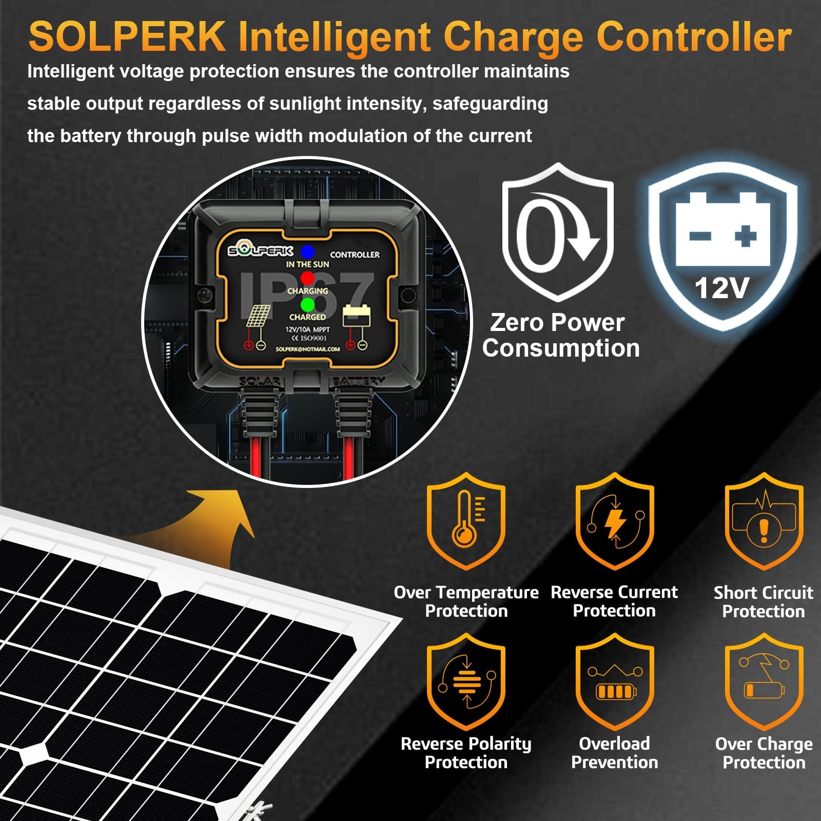 Solar Panel Kit 20W 12V, Waterproof Solar Battery Trickle Charger Maintainer …
