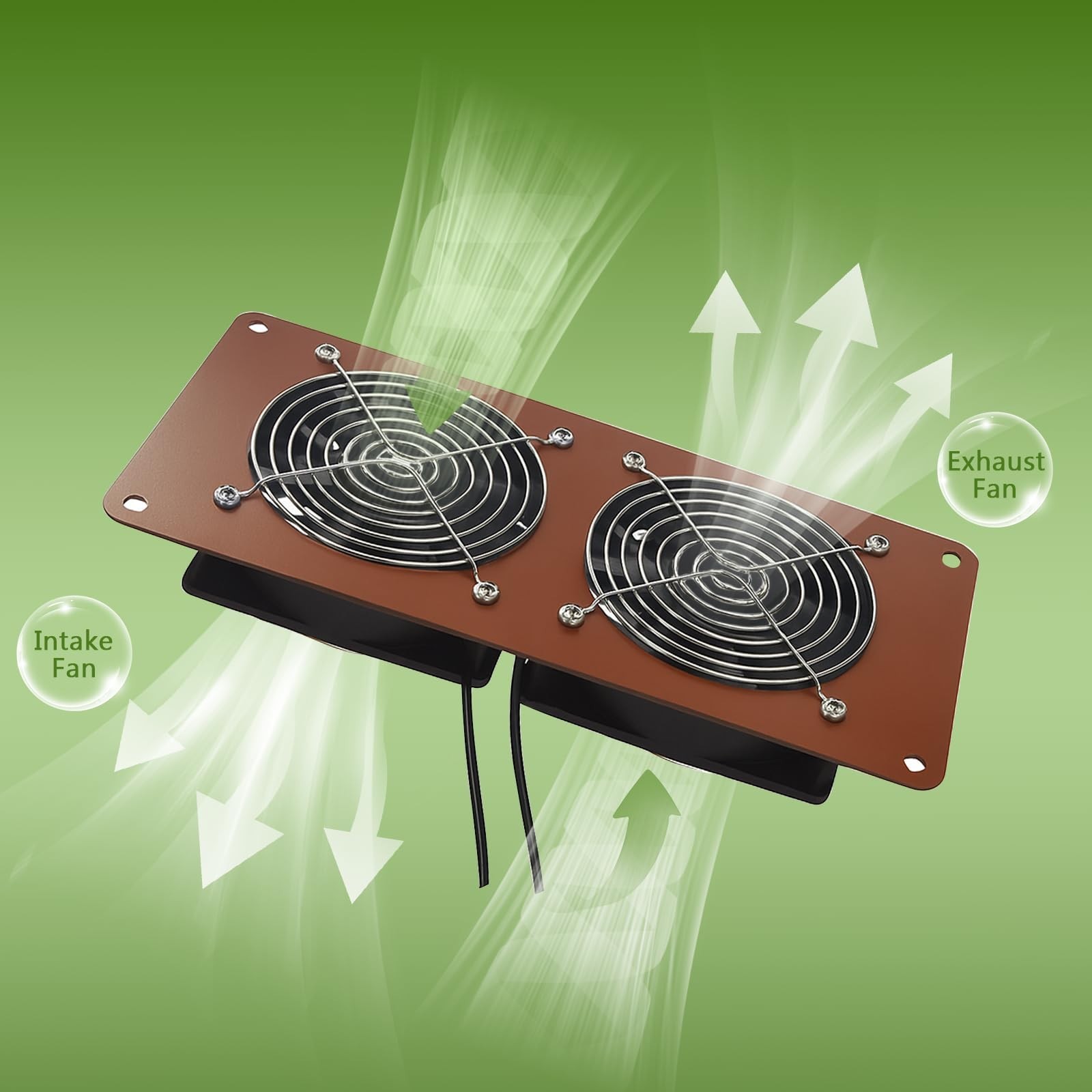 Solar Powered Chicken Coop Fan Kit – 20W Exhaust Fan, Dual 3500RPM, Waterproof,