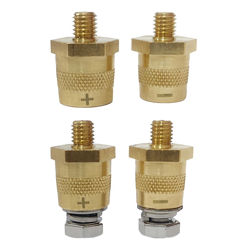 Efficient Connection Solutions M8 Brass Tone Battery Adapters Available
