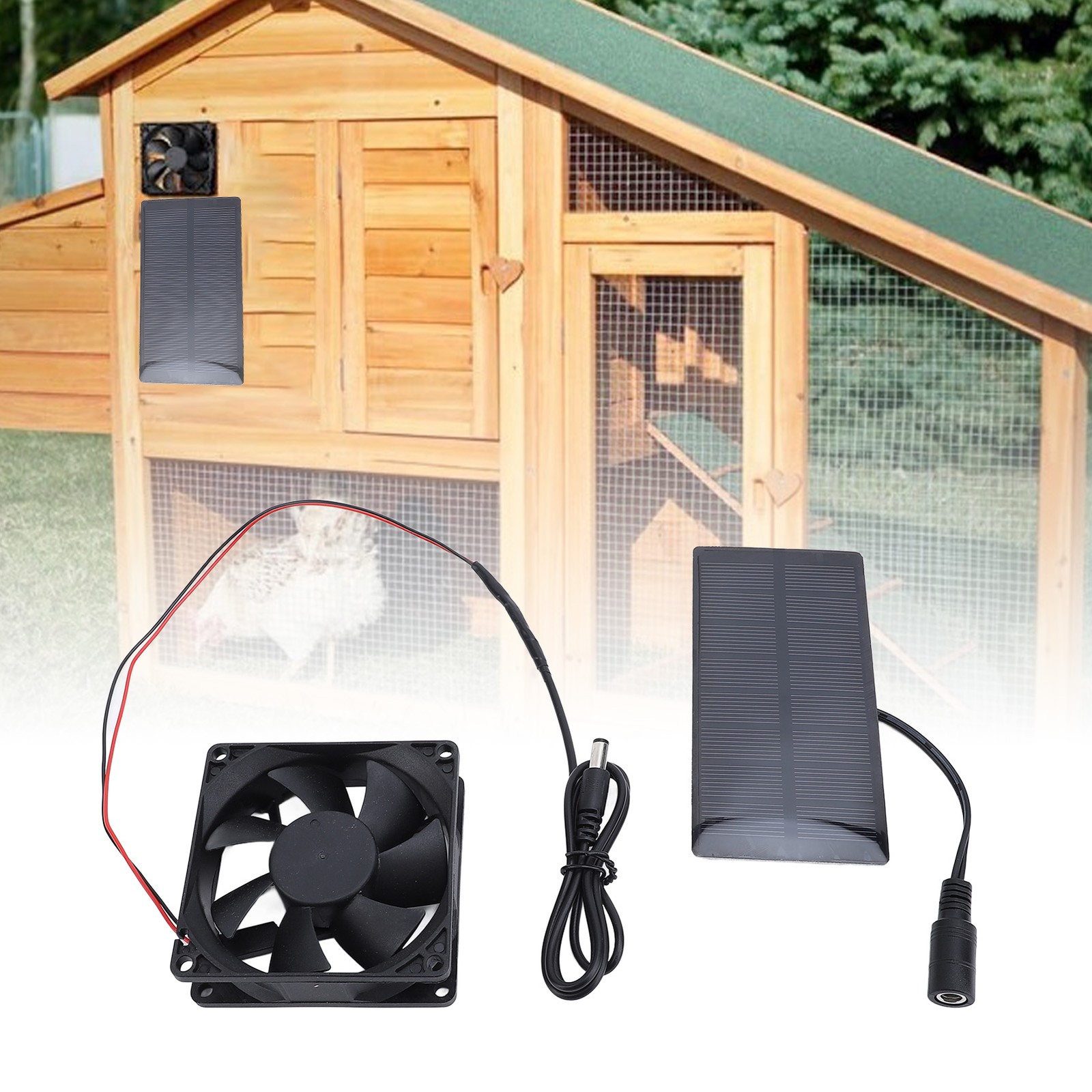 0.8W 4V Solar Panel Fan Kit Efficient Cooling For Greenhouses Easy To Use