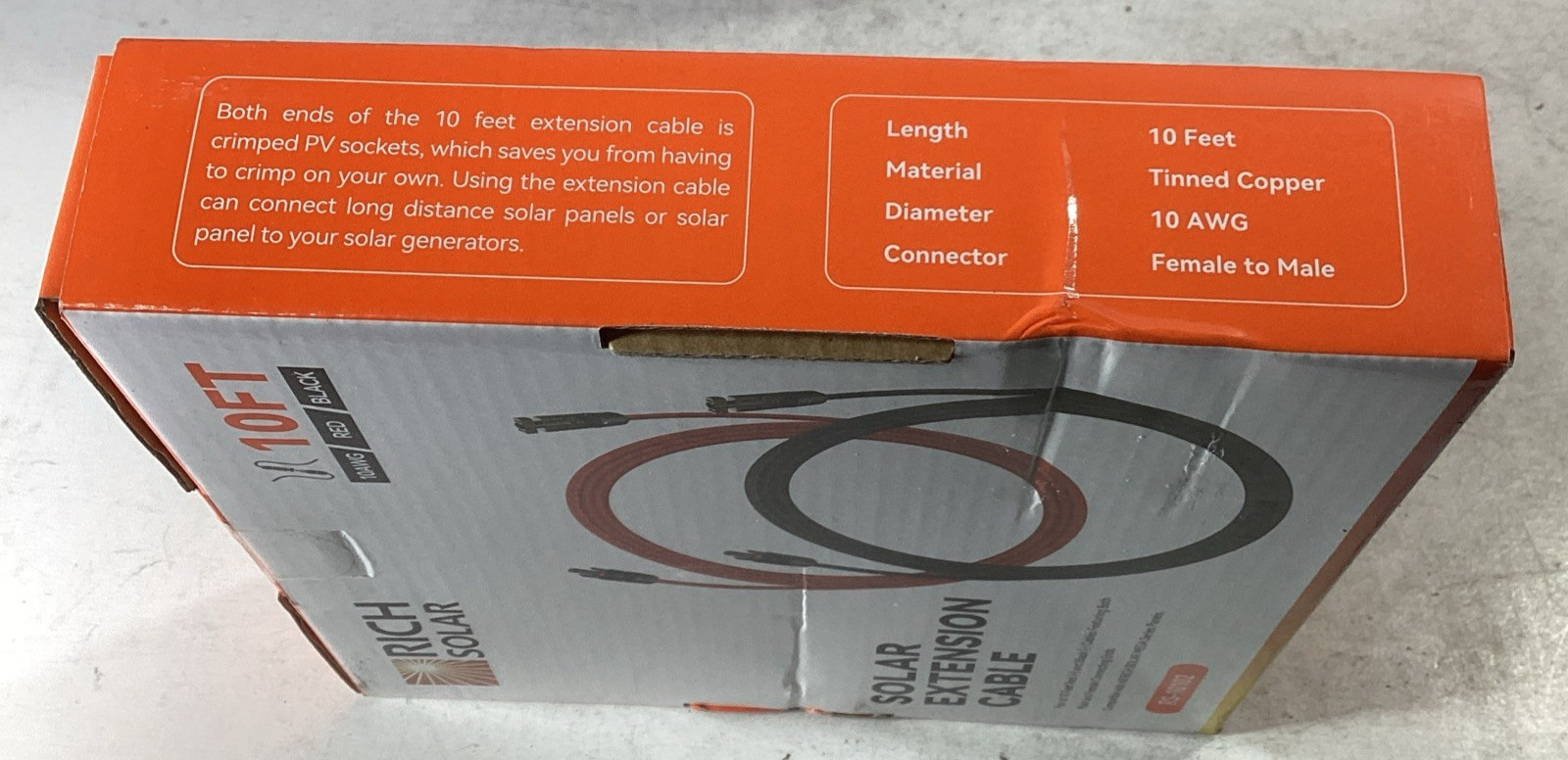 Rich Solar RS-10102 10ft Solar Extension Cable